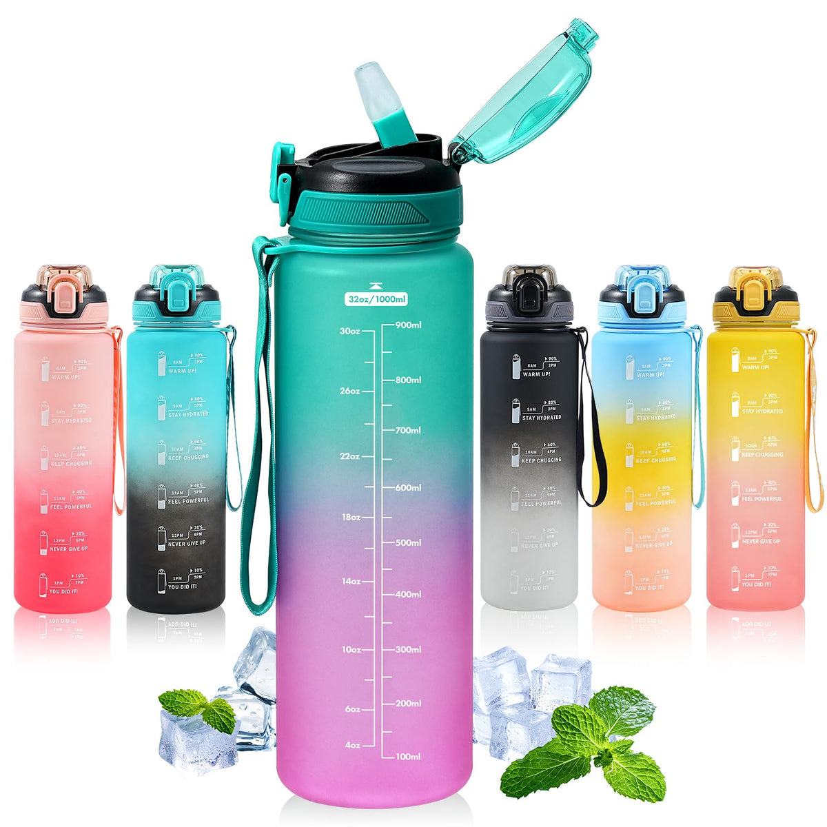SEASEVEN Flat Water Bottle 750ML for Gym,School Office(Flat Pink)