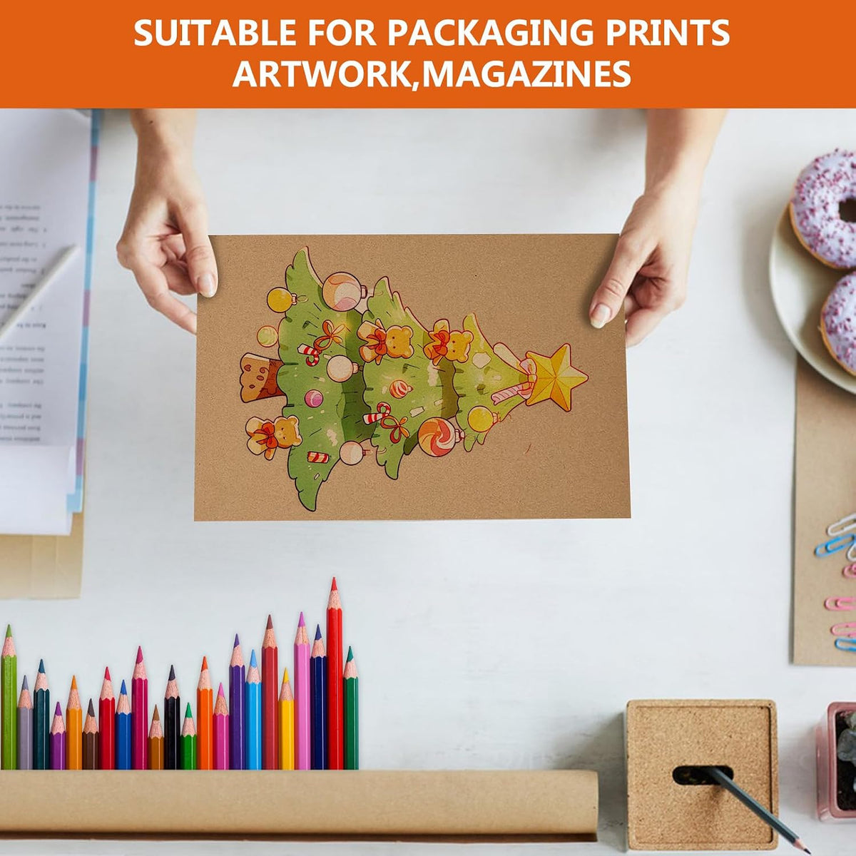 yuejuhe 20 Pack Corrugated Cardboard Sheets, A4 Thick Kraft Board