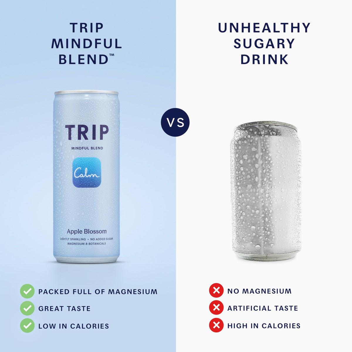 TRIP Calm Magnesium Drink, Sparkling Mocktail, Ultimate Sampler Mix, 12pack