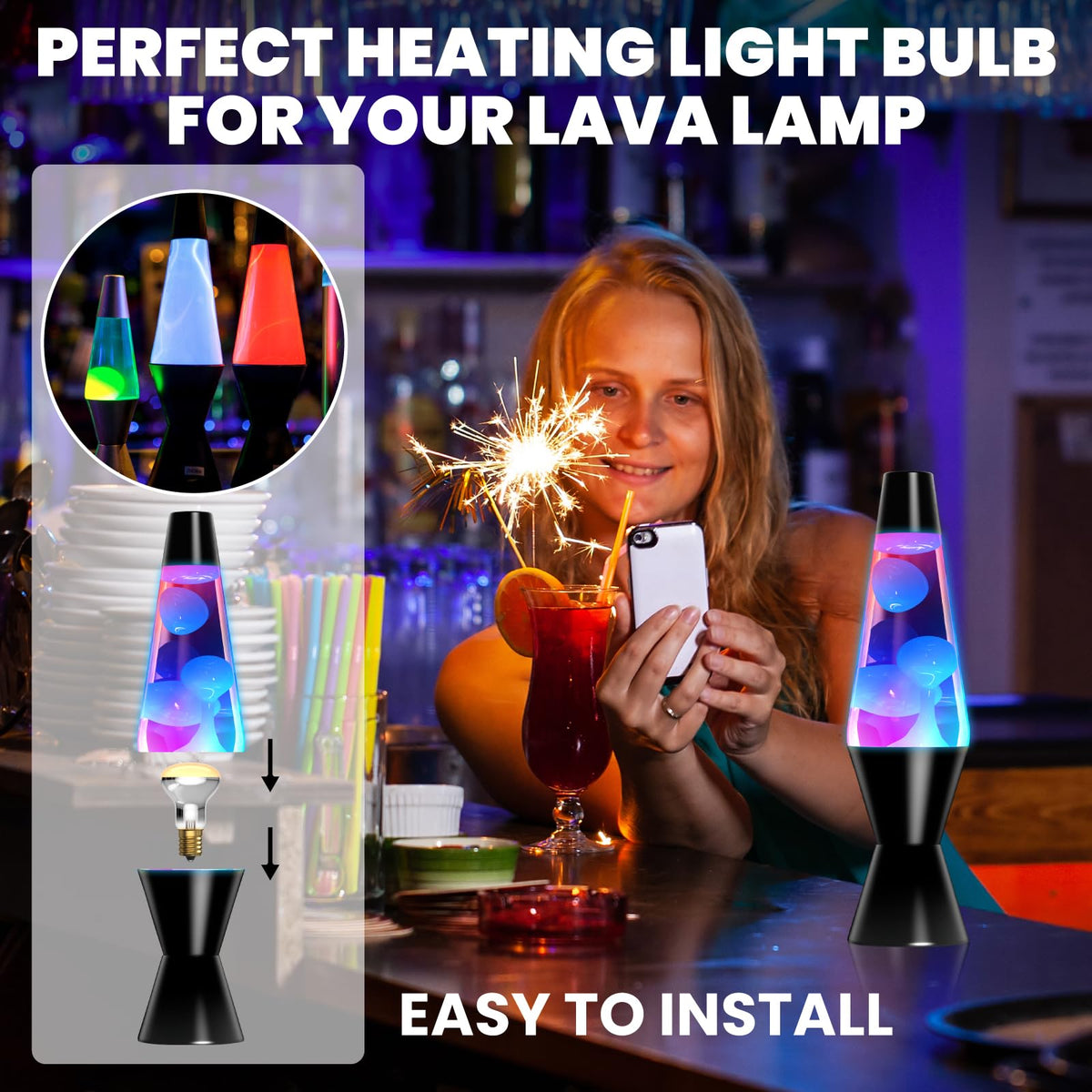 Bonlux 2X R39 E14 Reflector Bulbs Spot Lights Dimmable Lava Lamp 25W Super Bright Small Edison Screw Base SES Energy Saving Light Bulbs Warm White 2400-2600K 360 Degree Wide Beam Angle 240V