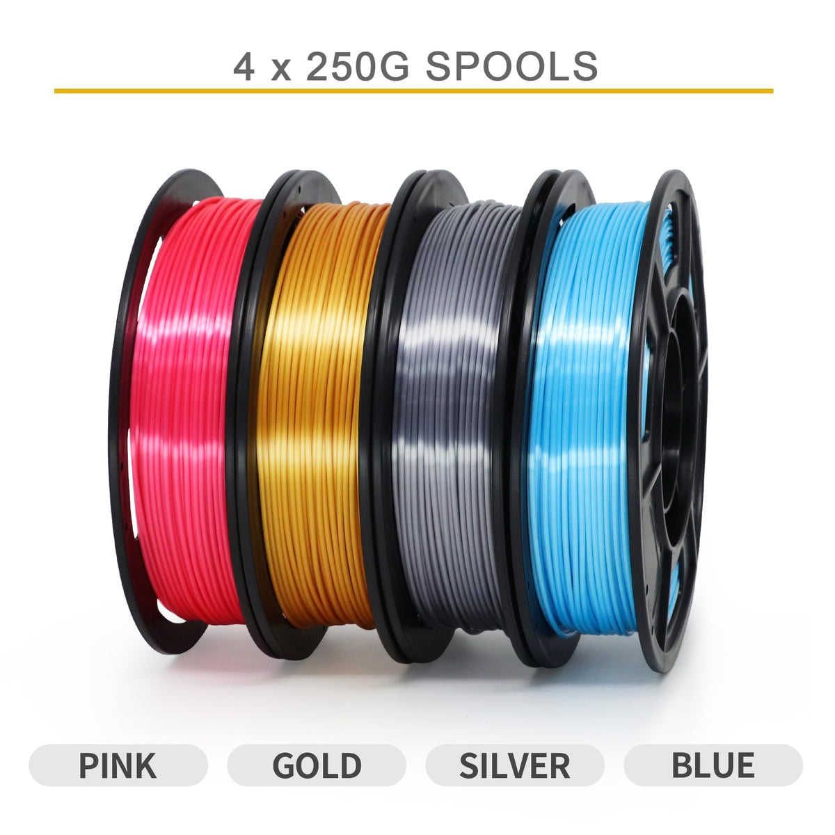 Reprapper 4X 250g Color Pack – Dual Color PLA Filament 1.75mm for 3D Printer & 3D Pen, Multicolour Filament, 4 x 250g Matte Red/Blue, Matte Purple/Green, Silk Red/Blue, and Silk Purple/Green