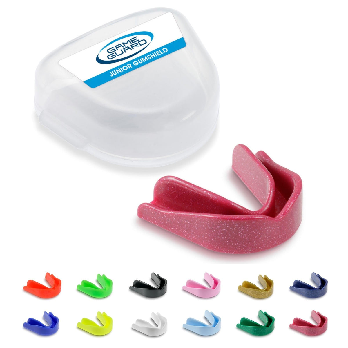 GAME GUARD Sports Mouthguard – Easy Fit Boil & Bite Gum Shield for Kids/Junior (Age 8+) – Mouth Guard for Rugby, Hockey, GAA – Ideal for Schools and Clubs (Baby Pink)
