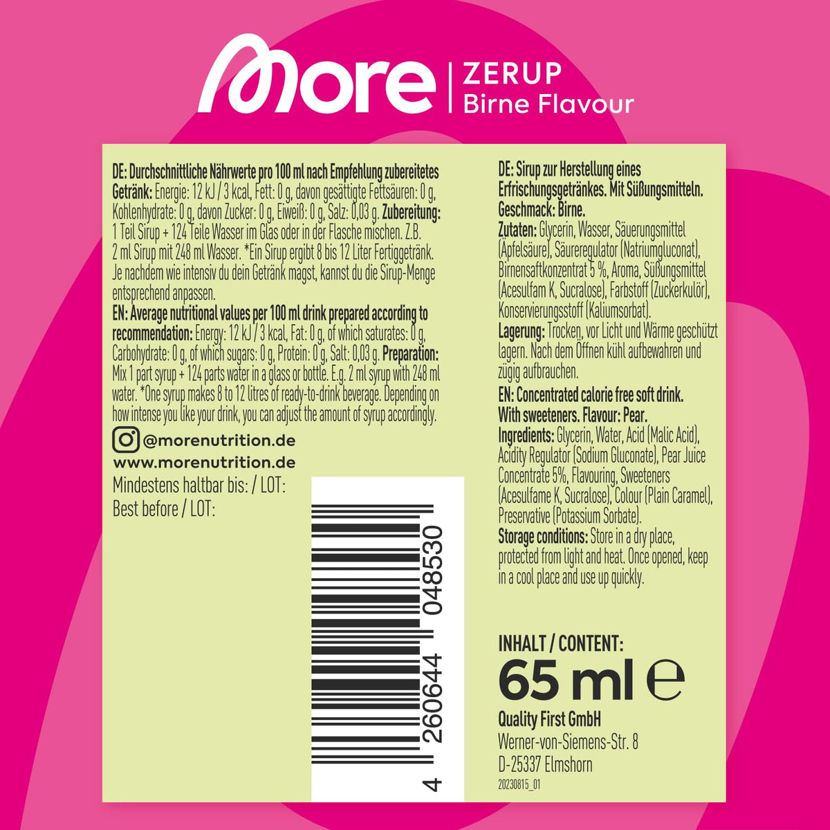 MORE Zerup, Zero Calorie Syrup with Real Fruit Extracts, Peach Iced Tea