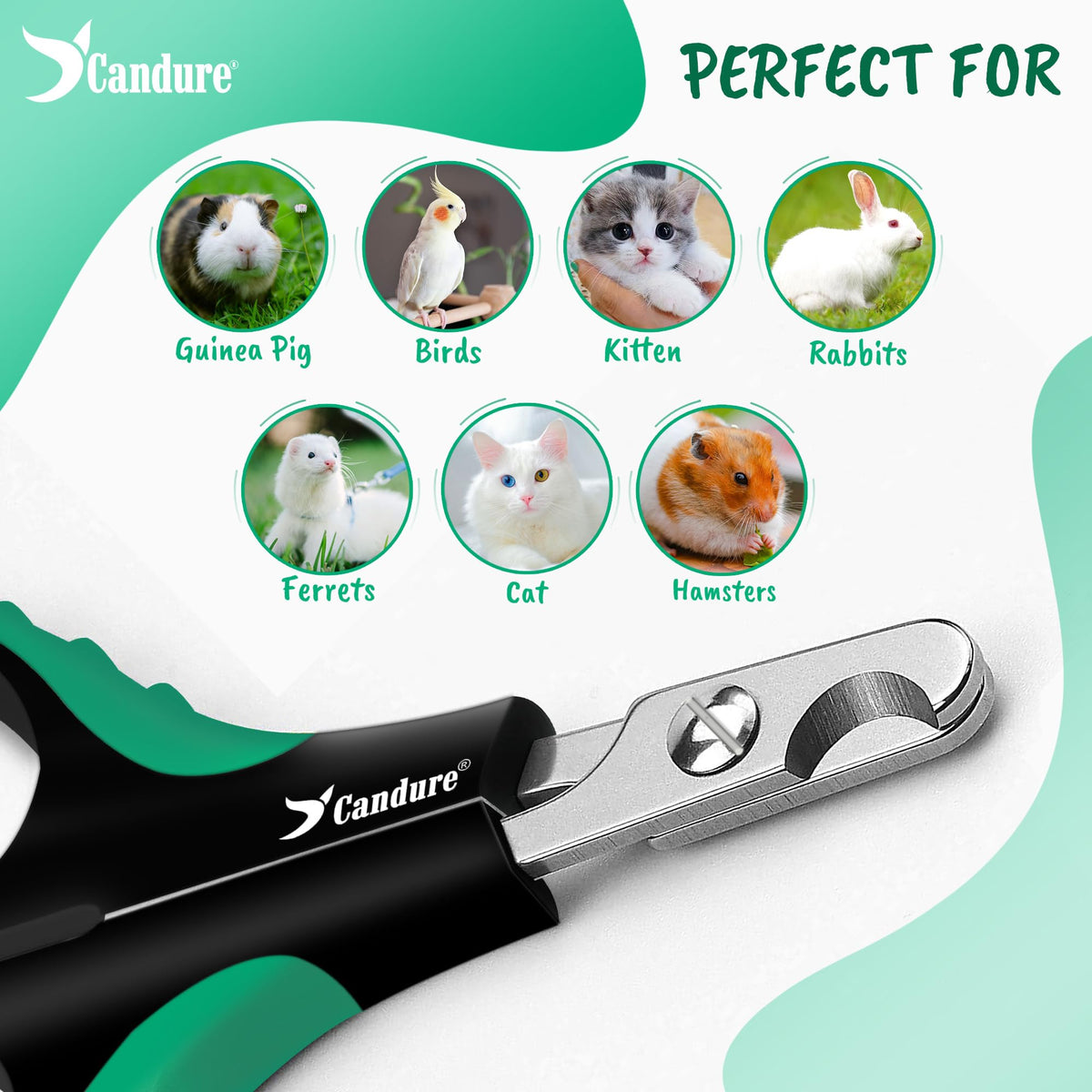 Candure Dog Nail Clippers for Large, Medium and Small Breed Professional Pet Nail Clipper Suitable for Cats, Rabbits and Guinea Pigs with Safety Lock (All Size Pets, Dark Blue)