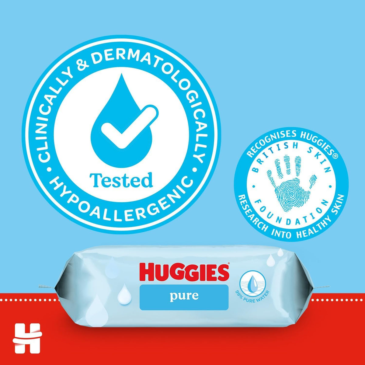Huggies Pure Plastic Free Baby Wipes - Pack of 12 (576 Wipes) – 99% Water Wet Wipes, Fragrance Free, Hypoallergenic, Better Cleaning, Soft and Gentle on Babies' Delicate Skin