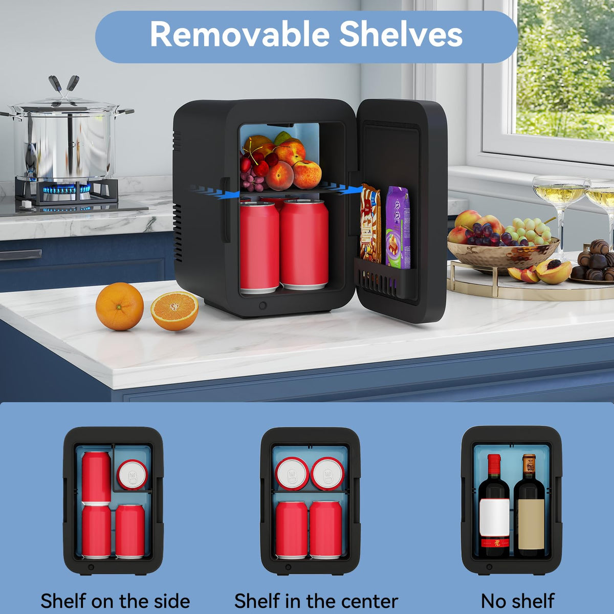 ARTETHYS Mini Fridge for Bedrooms, 8L Skincare Fridge with LED Mirror