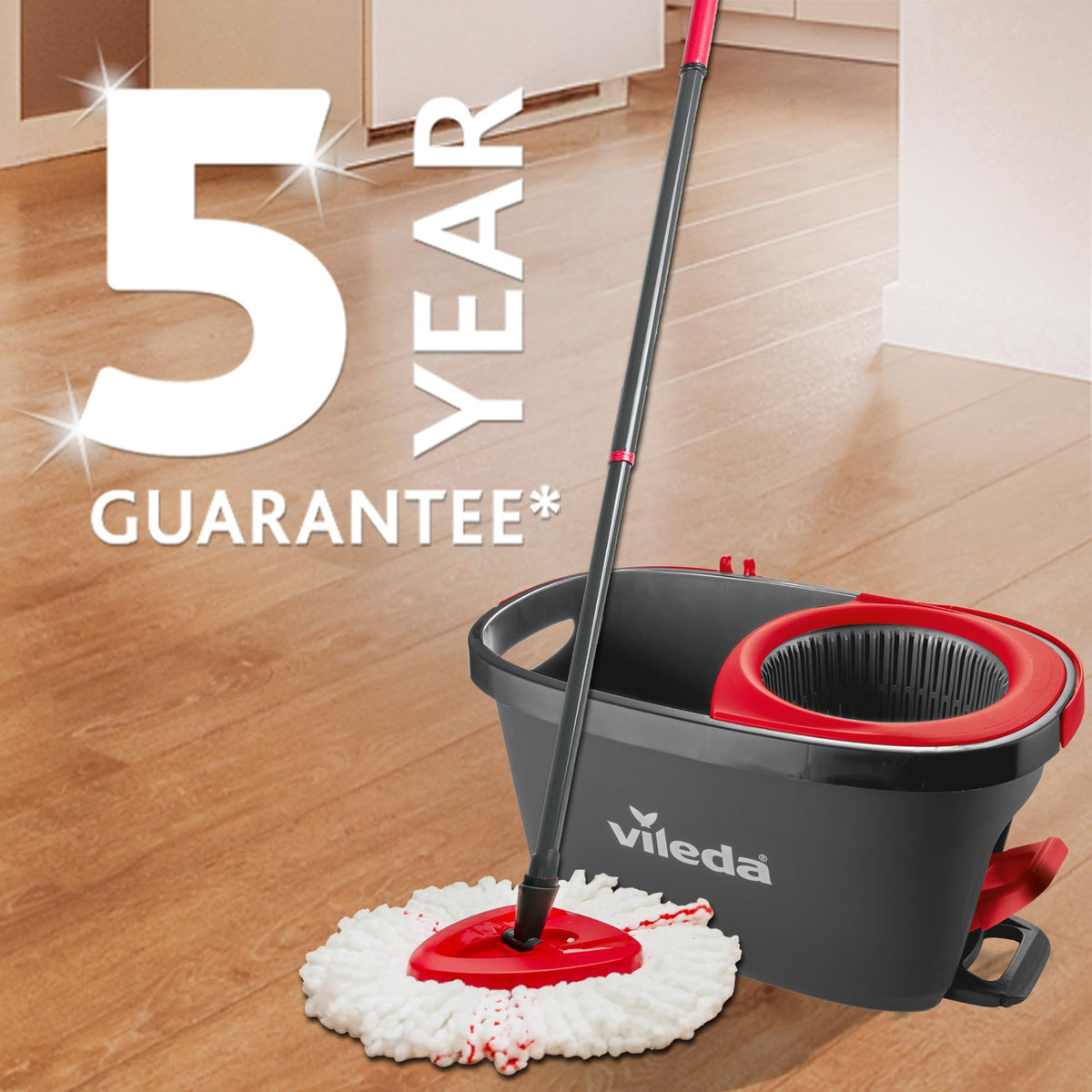 Vileda Turbo 2in1 Spin Mop & Bucket Set with Foot Pedal and Extra Refill