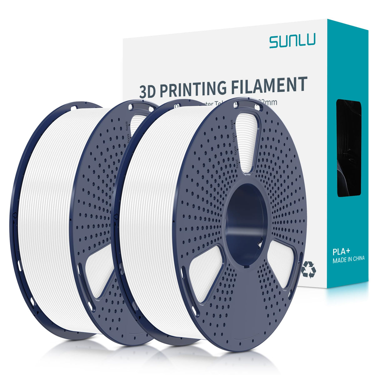 SUNLU PLA+ 3D Printer Filament, Tougher PLA Plus Filament 1.75mm, 1KG Black