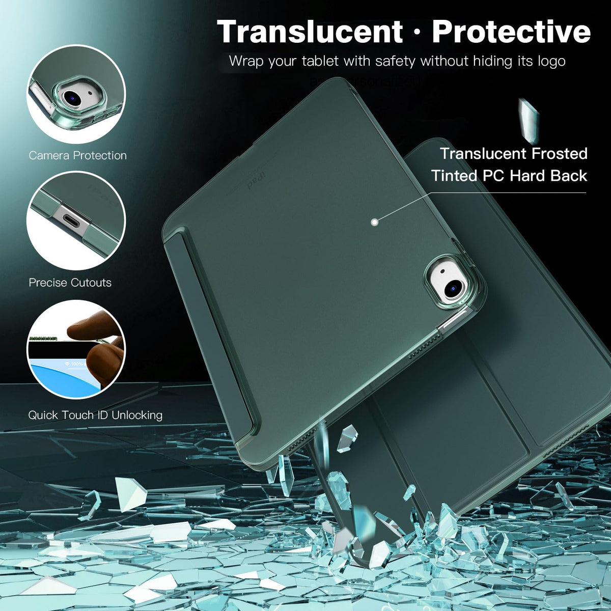 TiMOVO Case for iPad A16 11th Gen 11"/10th Gen 10.9", Abyss Blue