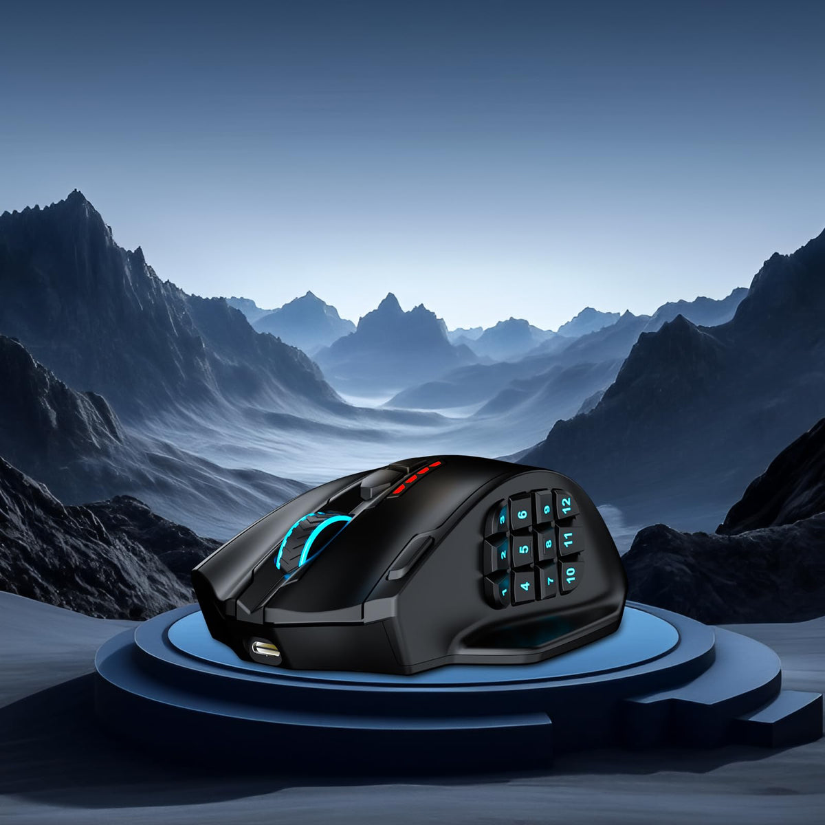 Redragon M908 Impact RGB LED MMO Gaming Mouse With 12 Side Buttons, Optical Wired Ergonomic Mouse with Max 12,400DPI, High Precision, 18 Programmable Macro Shortcuts, Comfort Grip