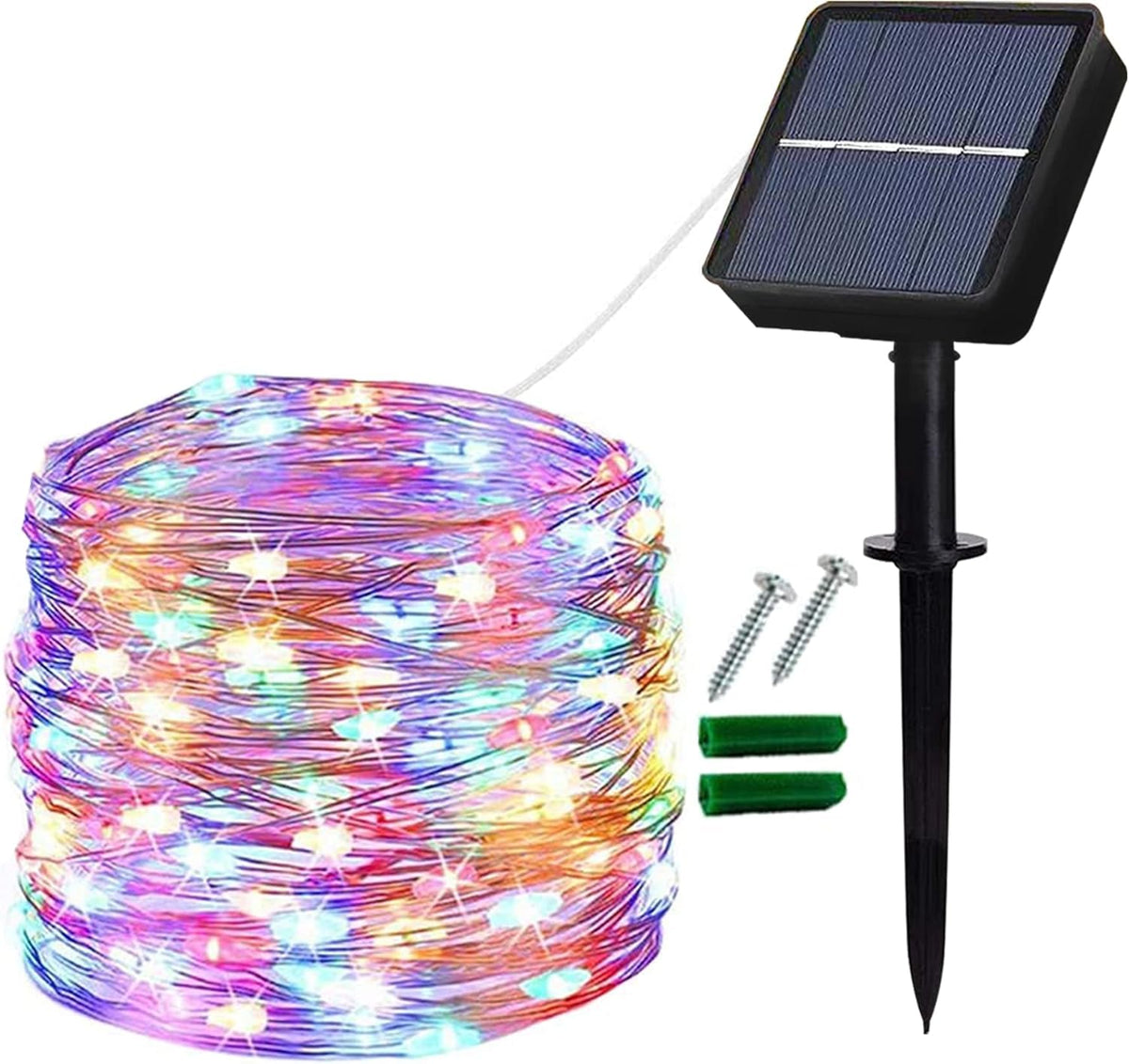 Lezonic 2Pack Solar String Lights Waterproof,12M/40Ft 120LED Garden Lights