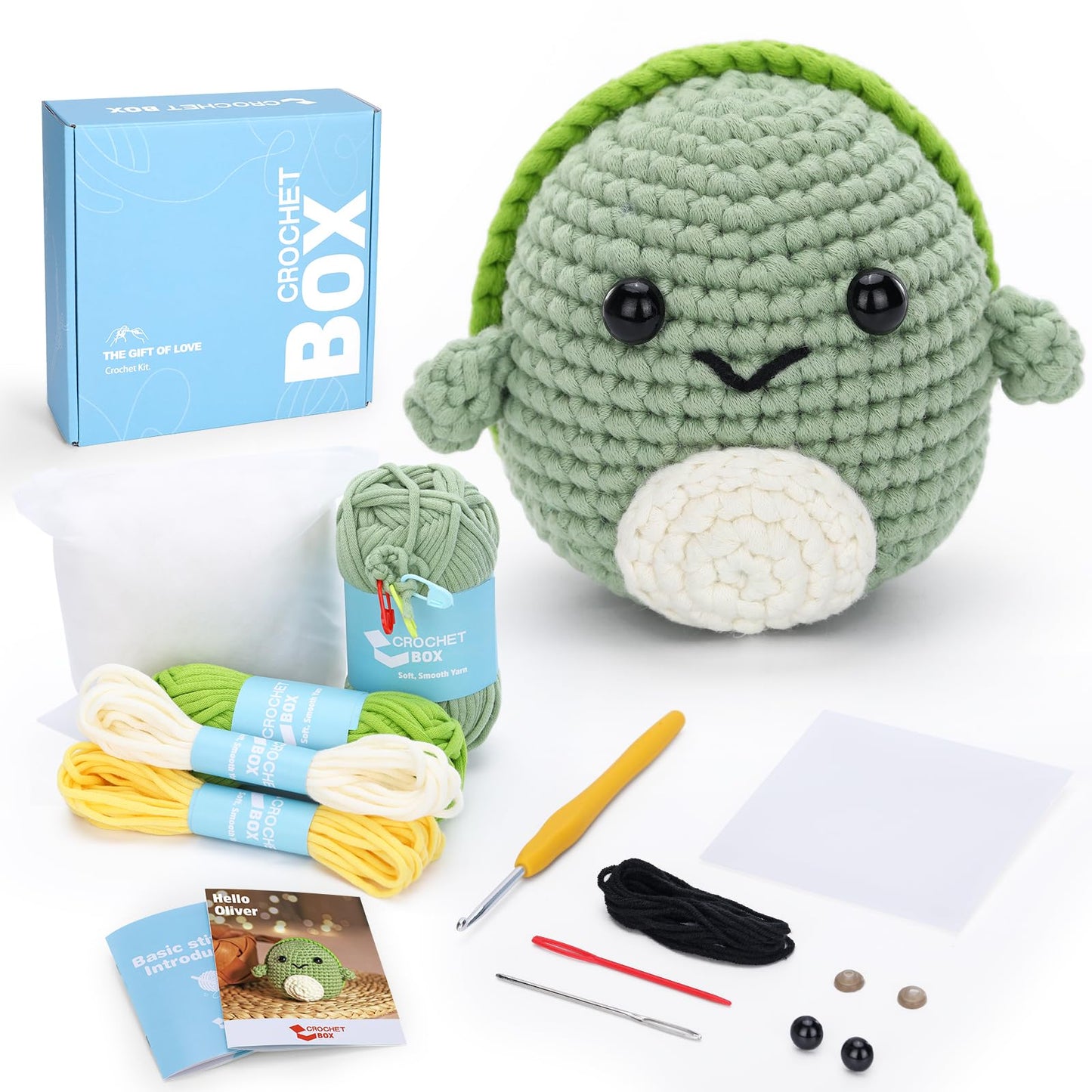 CROCHET BOX Complete Crochet Kit for Beginners - Highland Cow Crochet Kit, Include Video Tutorial, Instruction, Soft Yarn, Birthday Gift for Adults.