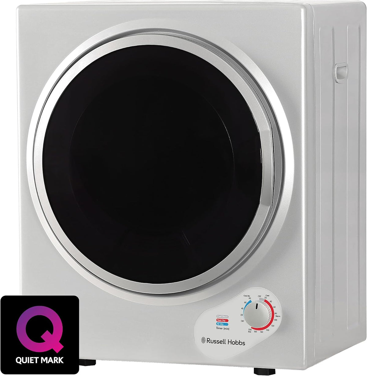 Russell Hobbs RH3VTD800 White 2.5kg Compact Mini Vented Tumble Dryer, Portable, Freestanding Table top Dryer with 3 Heat Settings small