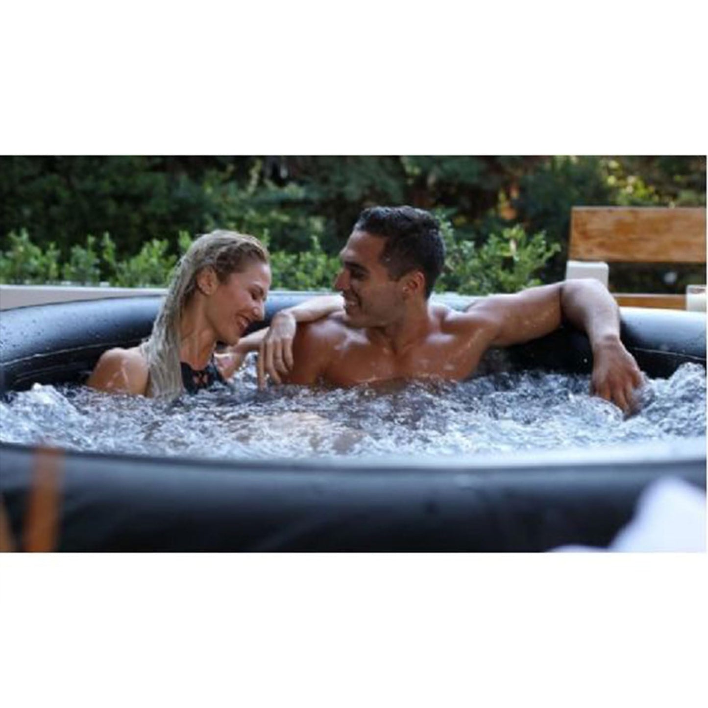 M Spa Square Inflatable Bubble Massage Spa, 4 to 6 Person Outdoor Hot Tub, Portland