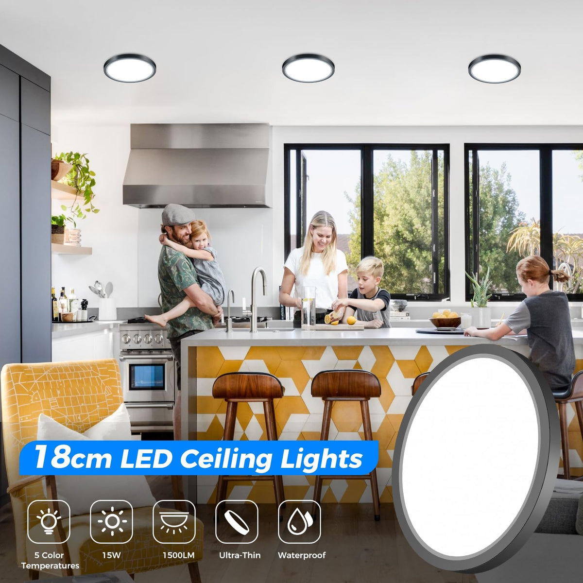 Peasur Bathroom Light, 3000K/3500K/4000K/5000K/6500K 5 Color Temperature