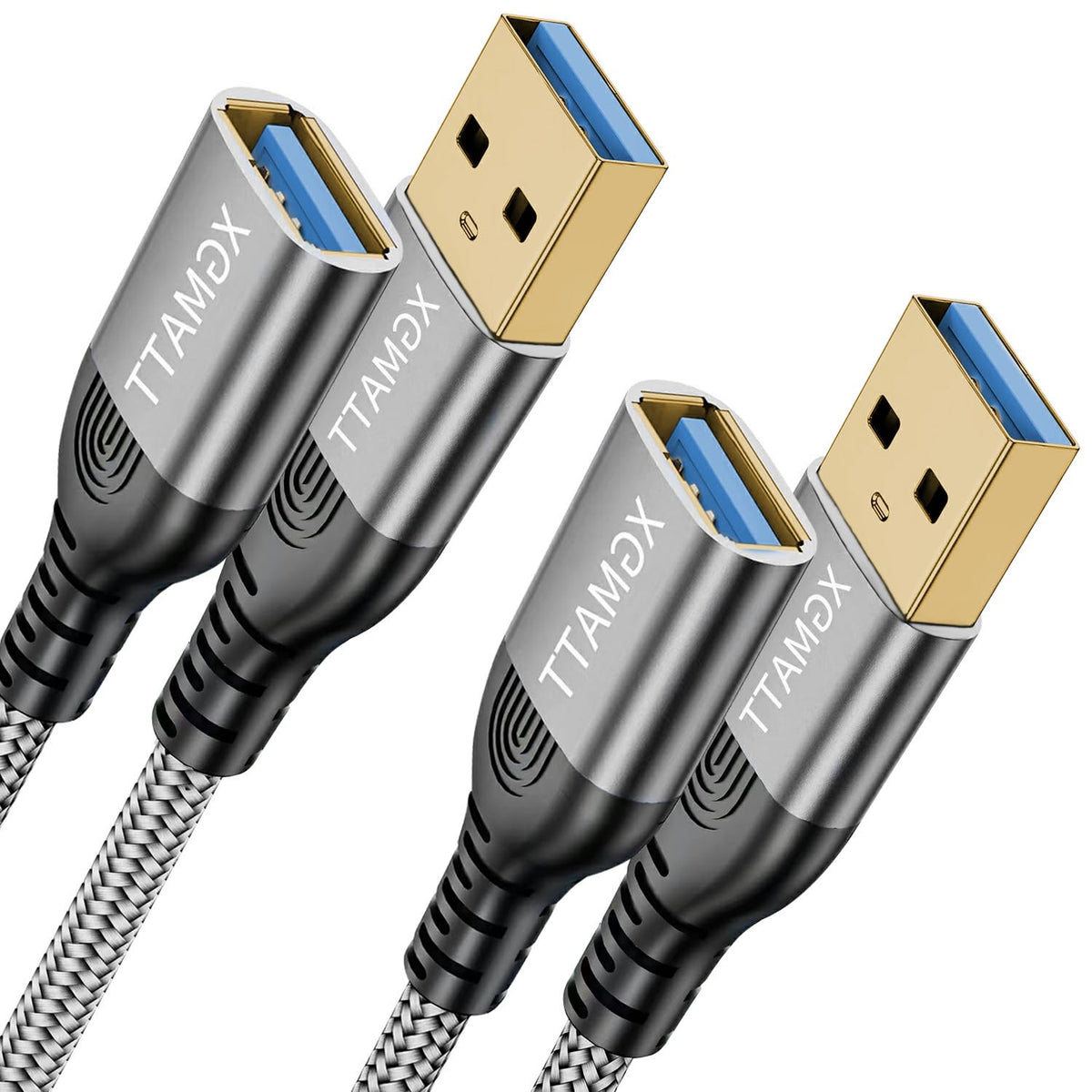 USB Extension Cable 2M 2Pack USB 3.0 Extender Male to Female Blue