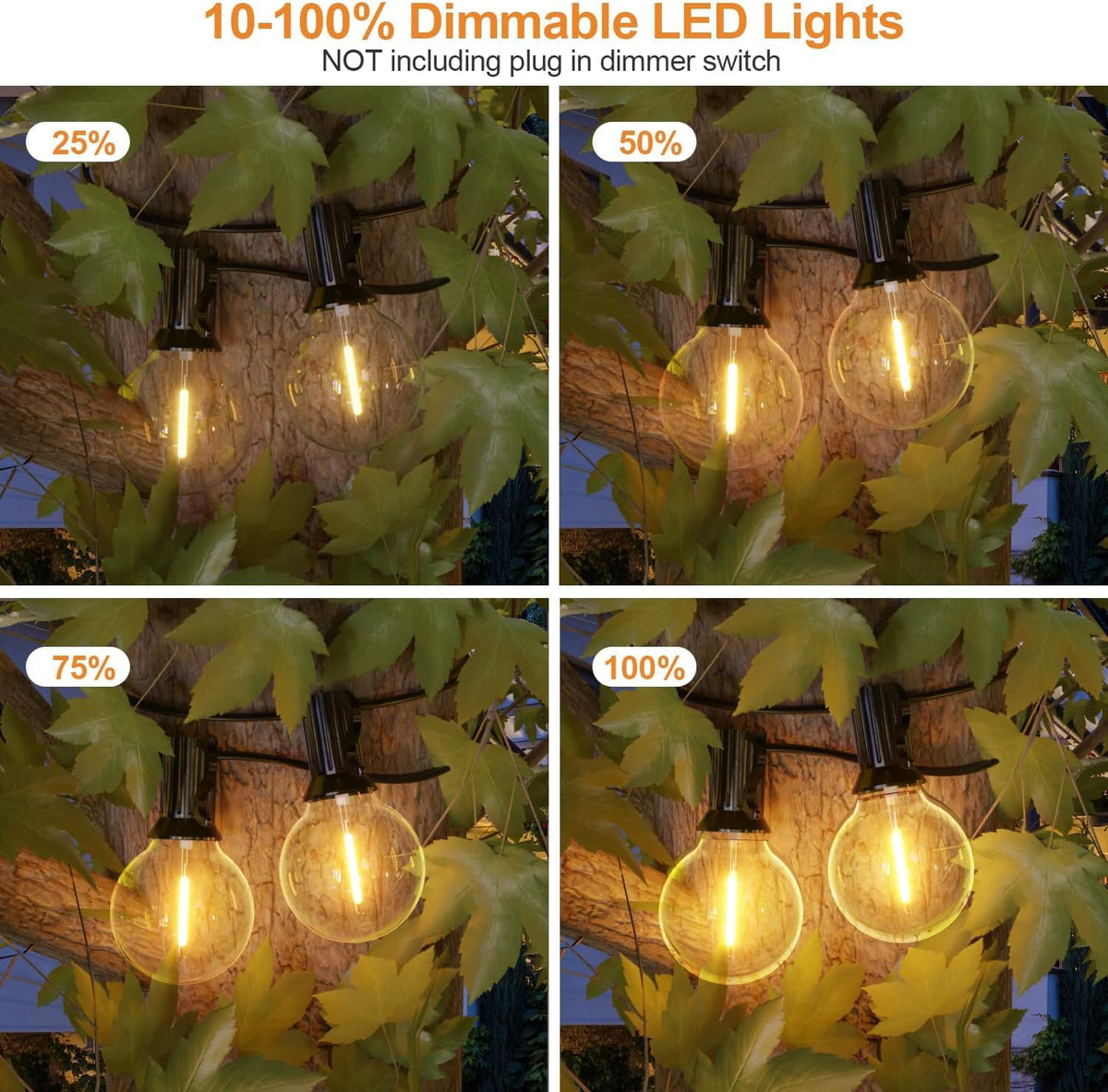 GPATIO Garden Lights, 30FT/9M LED Festoon Lights with 16 Shatterproof Bulbs