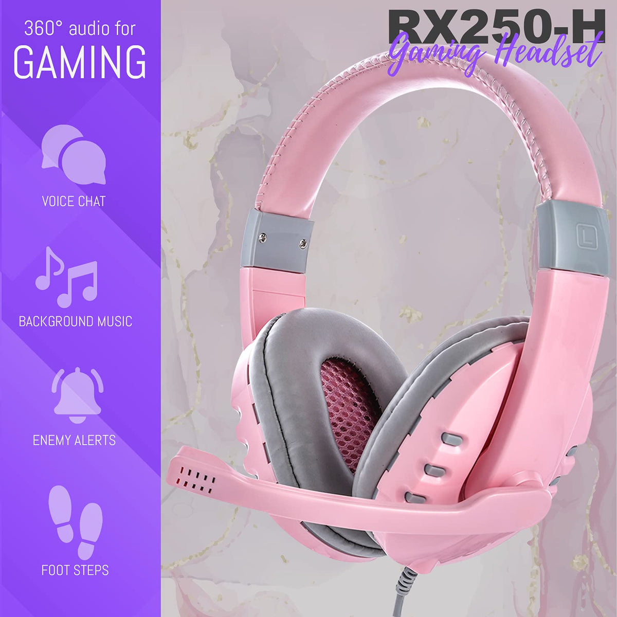 Gaming Keyboard and Mouse and Mouse pad and Gaming Headset, Wired LED RGB Backlight Bundle for PC Gamers Users - 4 in 1 Gift Box Edition Hornet RX-250