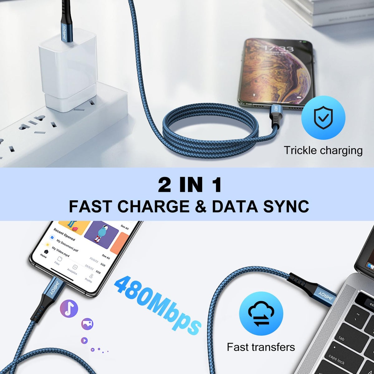 iPhone 18 17 16 15 Charger Cable 3M [2 Pack], USB C to USB C Cable 60W Nylon Braided Extra Long USB Type C Fast Charging Cable for iPhone 18 Pro Max, 17 Pro, iPad Pro Air, MacBook, Samsung S26 S25