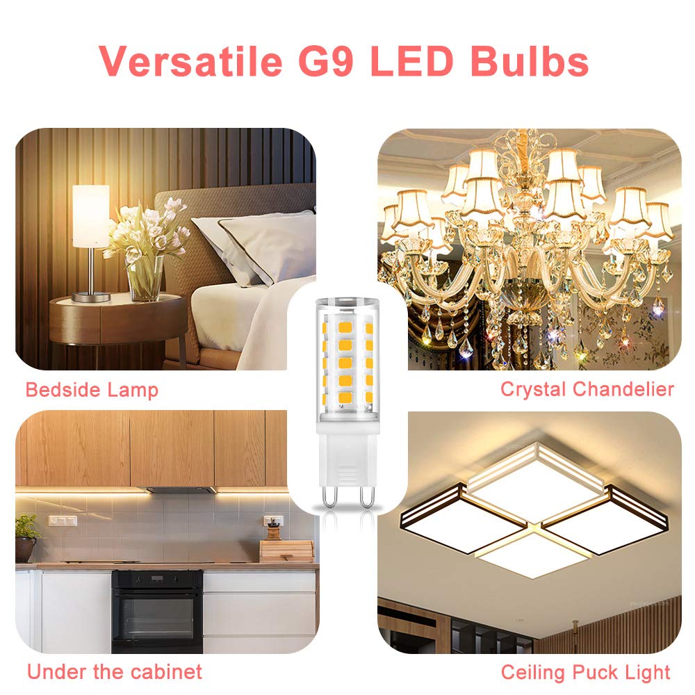 G9 LED Bulbs Warm White 2700K, 3W 350LM, Non-dimmable, 10 Pack