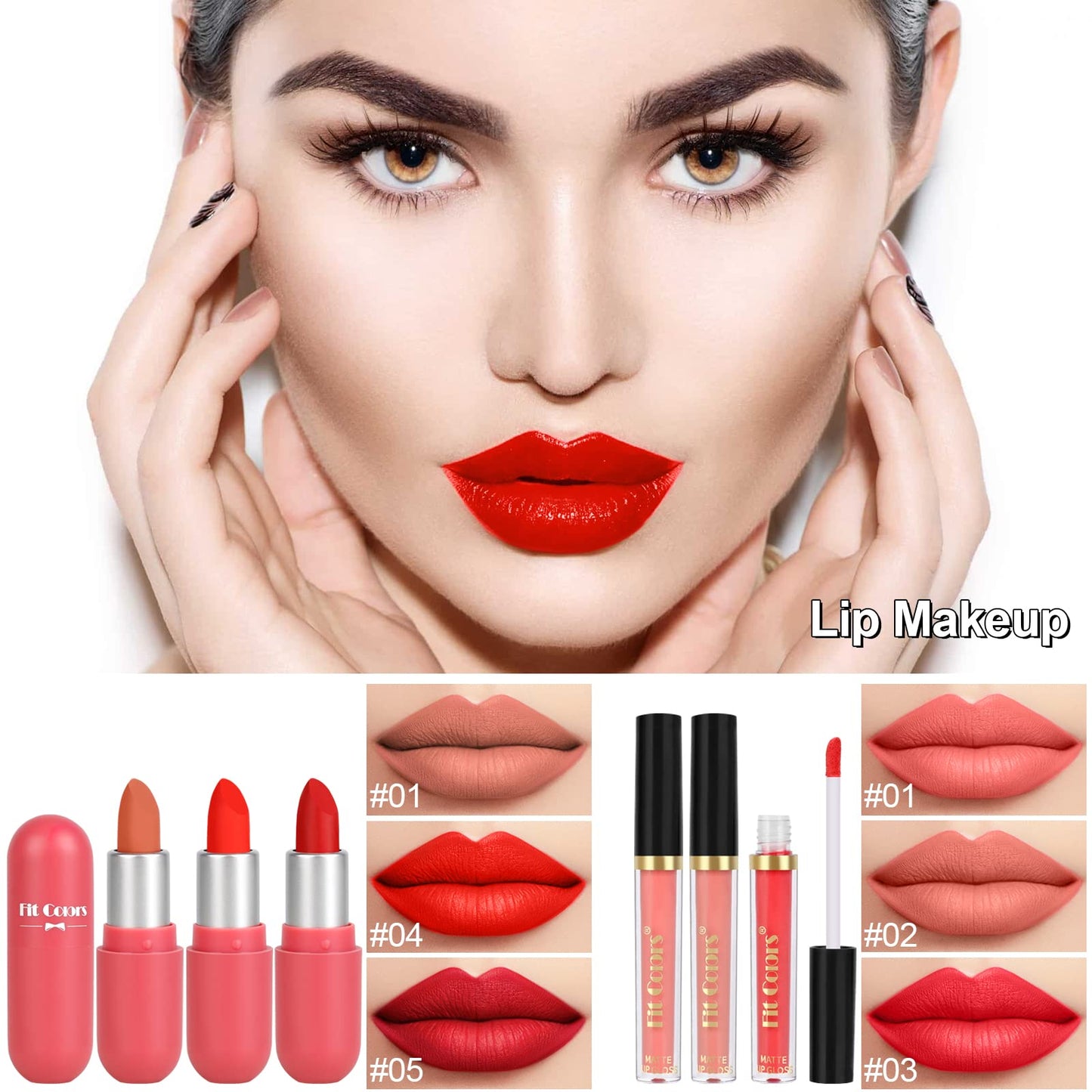 LYMYBETY Makeup Set, Cosmetic Make Up Starter Kit With Storage Bag Portable Travel Make Up Palette Eyeshadow Foundation Lip Gloss for Teenage & Adults (Style B), 1.0 count