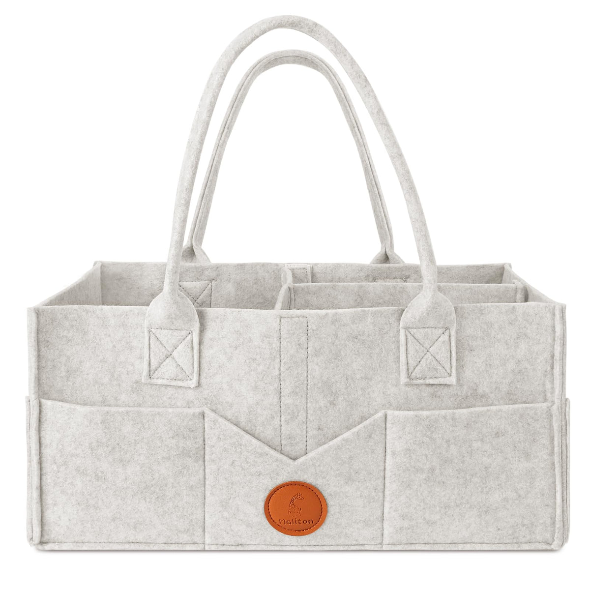 Maliton Nappy Caddy Organiser with 8 Pockets & Removable Dividers (Khaki)
