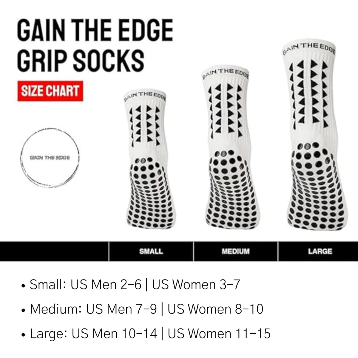 Gain The Edge Football Grip Socks 3.0-2pc and 4pc Set - Non Slip Football Socks - Updated Model
