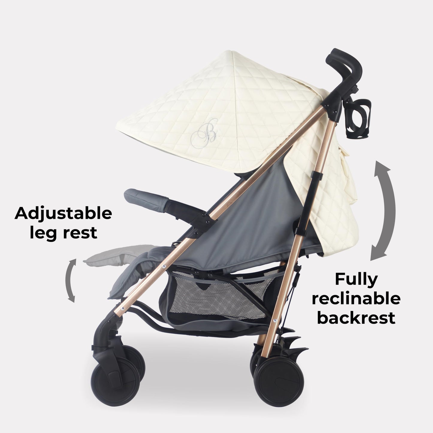 My Babiie MB51 Stroller – from Birth to 4 Years (22kg), Lightweight, Umbrella Fold, Travel Buggy for Toddlers, Pushchair Includes Footmuff, Cup Holder, Rain Cover - Blush Pink