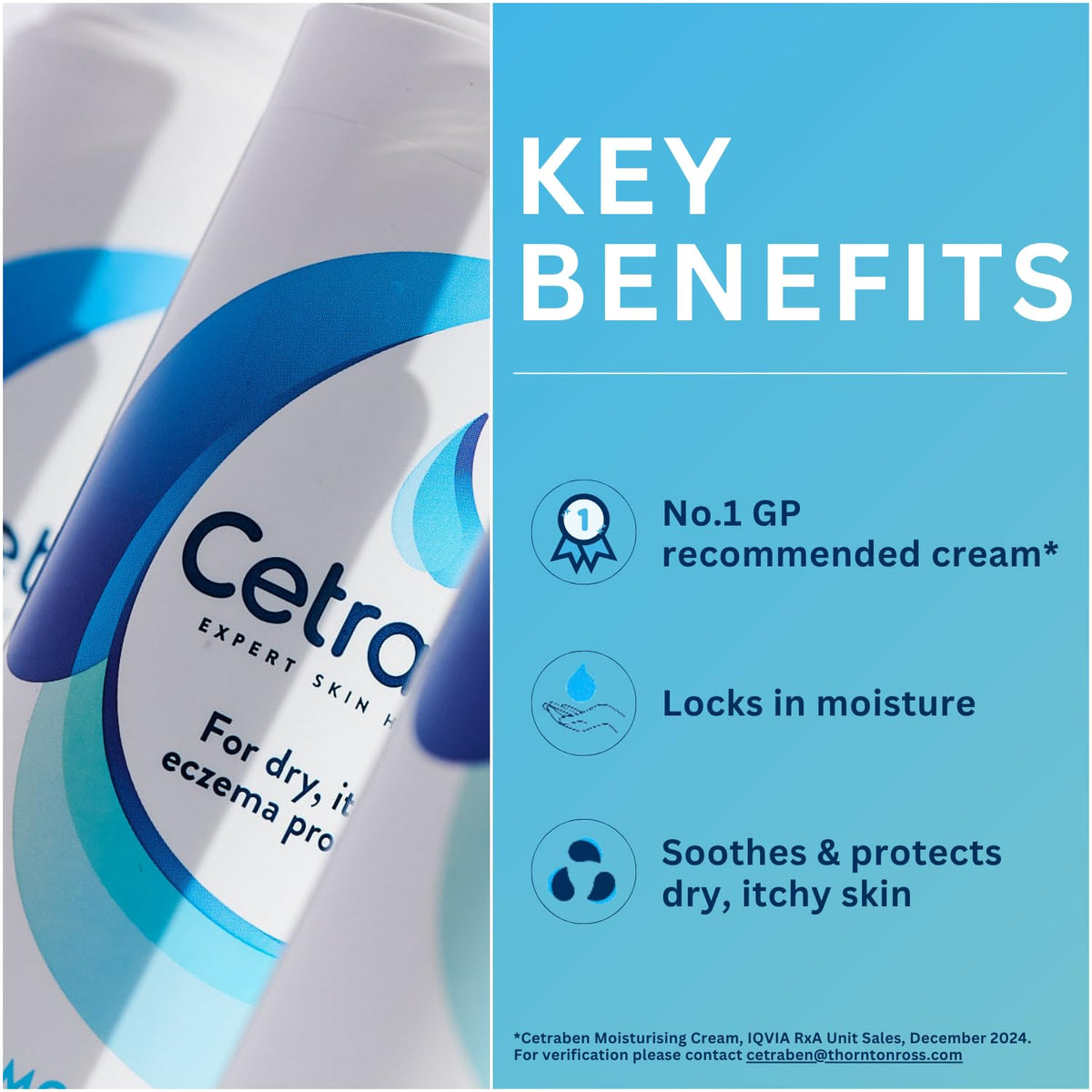 Cetraben Moisturising Cream for Dry, Sensitive & Eczema-Prone Skin, 475ml
