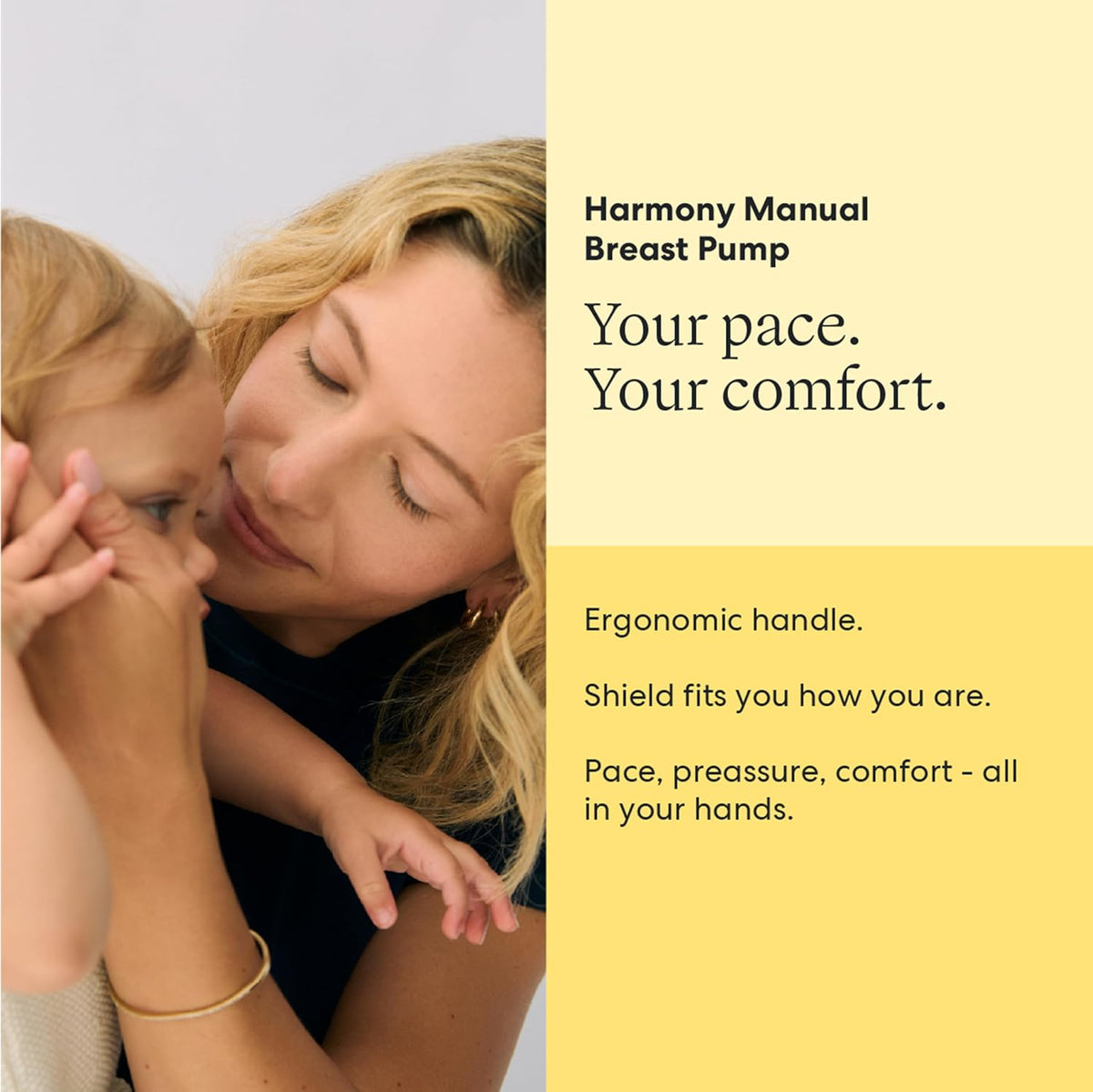 Medela Harmony Manual Breast Pump, Compact Swiss Design with PersonaFit Flex Shields and Medela's 2-Phase Expression Technology