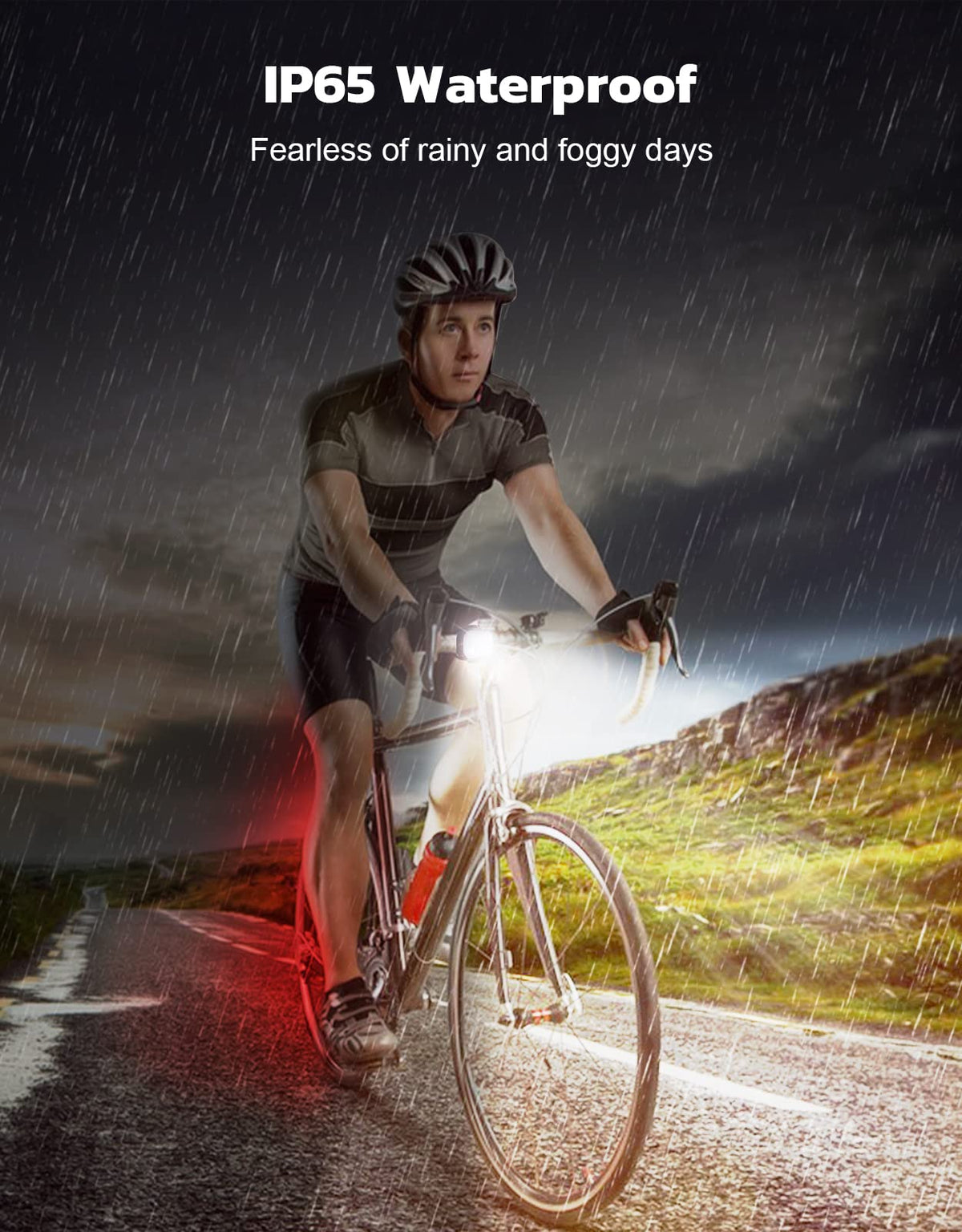 Glangeh Bike Lights Ultra Slim, Rechargeable Bicycle Lights Front and Rear