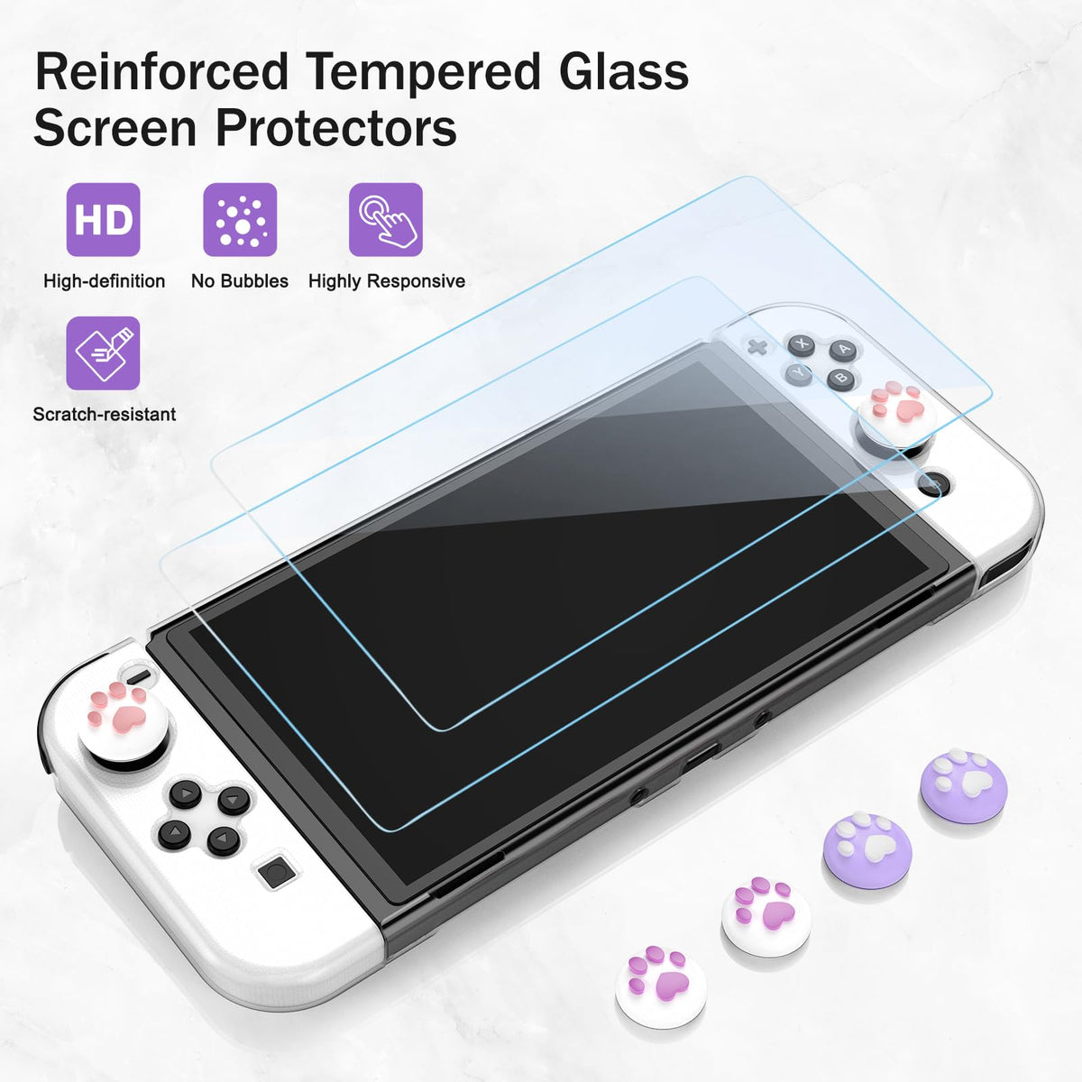 Younik Switch Accessories Bundle, 17 in 1 Switch Accessories Kit for Girls Include Switch Carrying Case with 9 Game Card Slots, Adjustable Stand, Protective Case for Switch Console & J-Con (Blue)