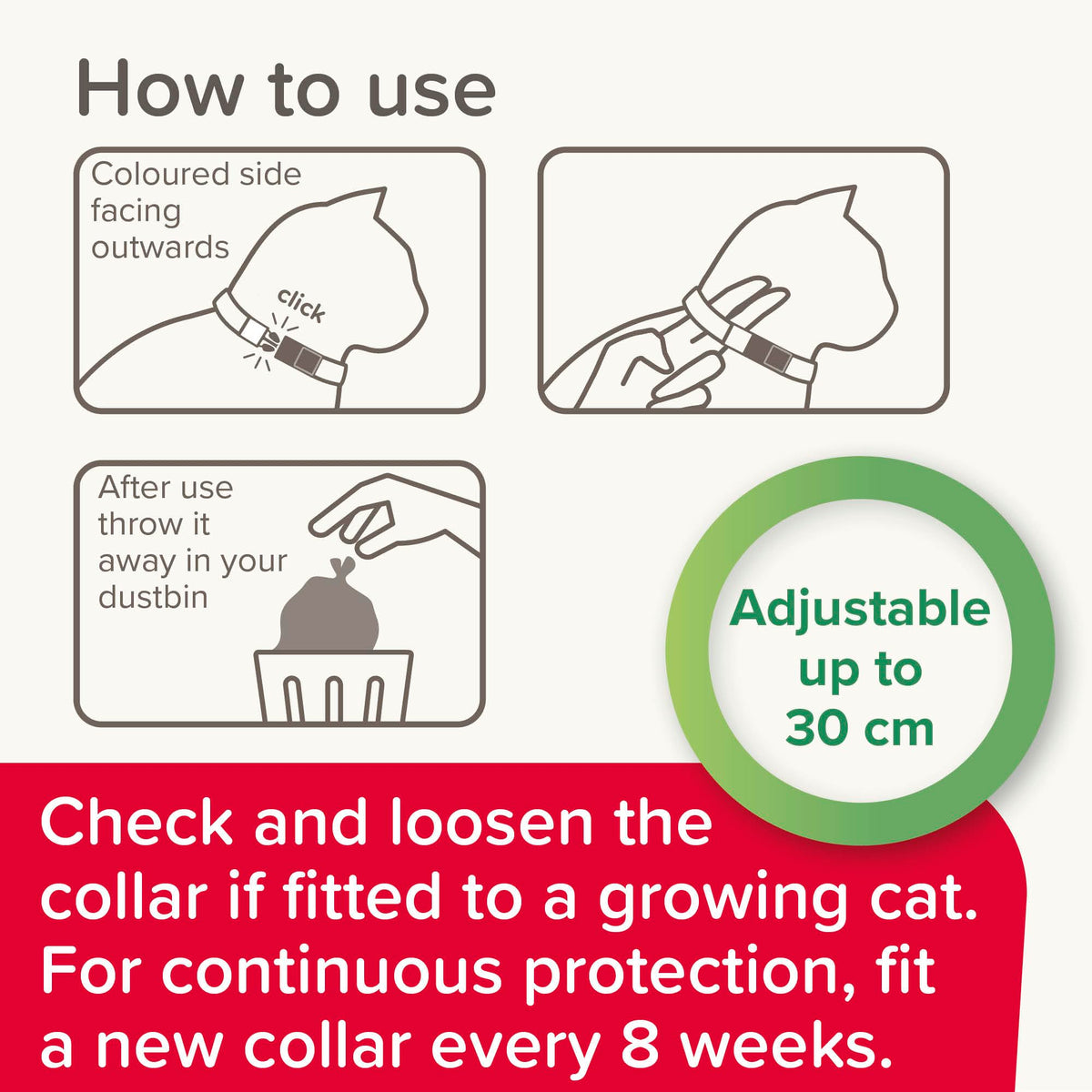 Beaphar – Soft Flea Collar for Cats – Repels Fleas For up to 8 Weeks – Adjustable Fit With Quick Release Safety Buckle – Reflective Finish for More Visibility at Night – 1 x Reflective Collar