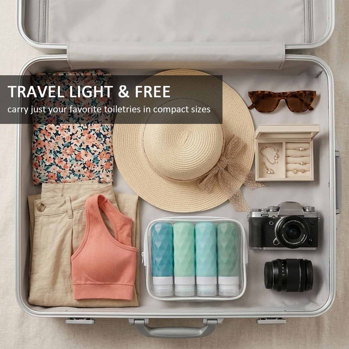Travel Bottles for Toiletries, CAA Approved 11 PCS Travel Bottles Kit