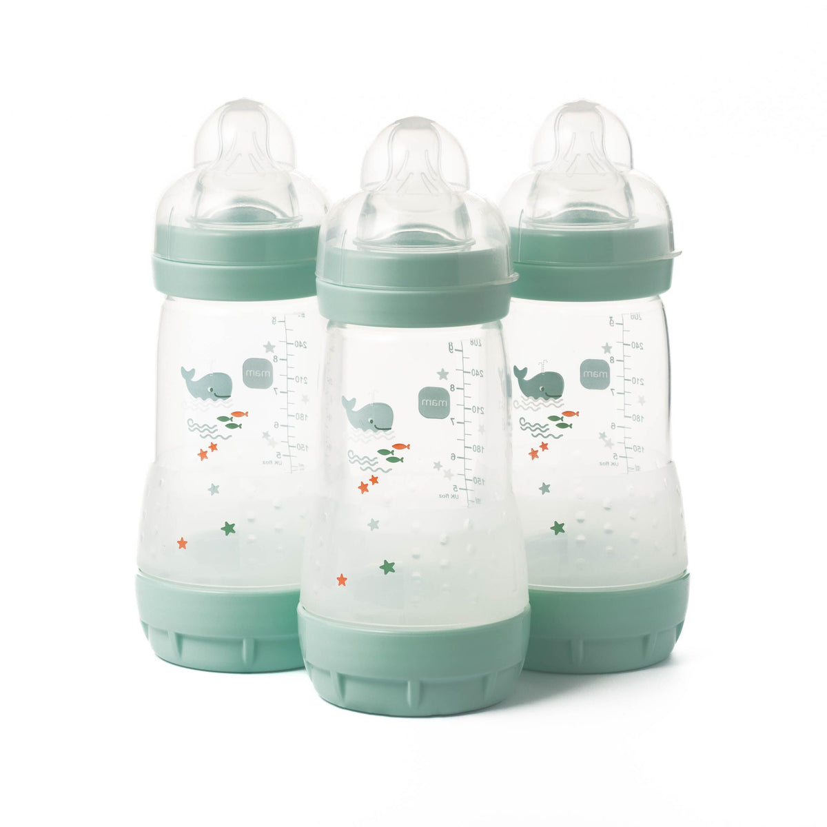 MAM Easy Start Anti-Colic Bottles, 2 x 260ml, Self-Sterilising, Linen