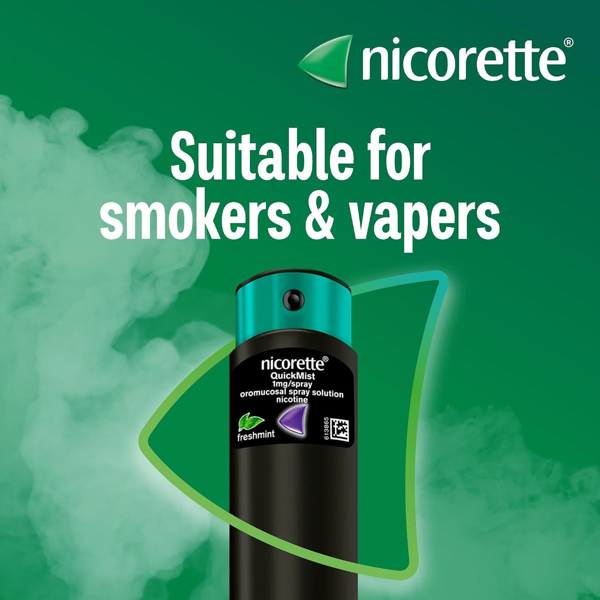 Nicorette Quickmist Mouthspray, Freshmint Nicotine Mouthspray, 2 Units x 150 Sprays (Packaging May Vary)