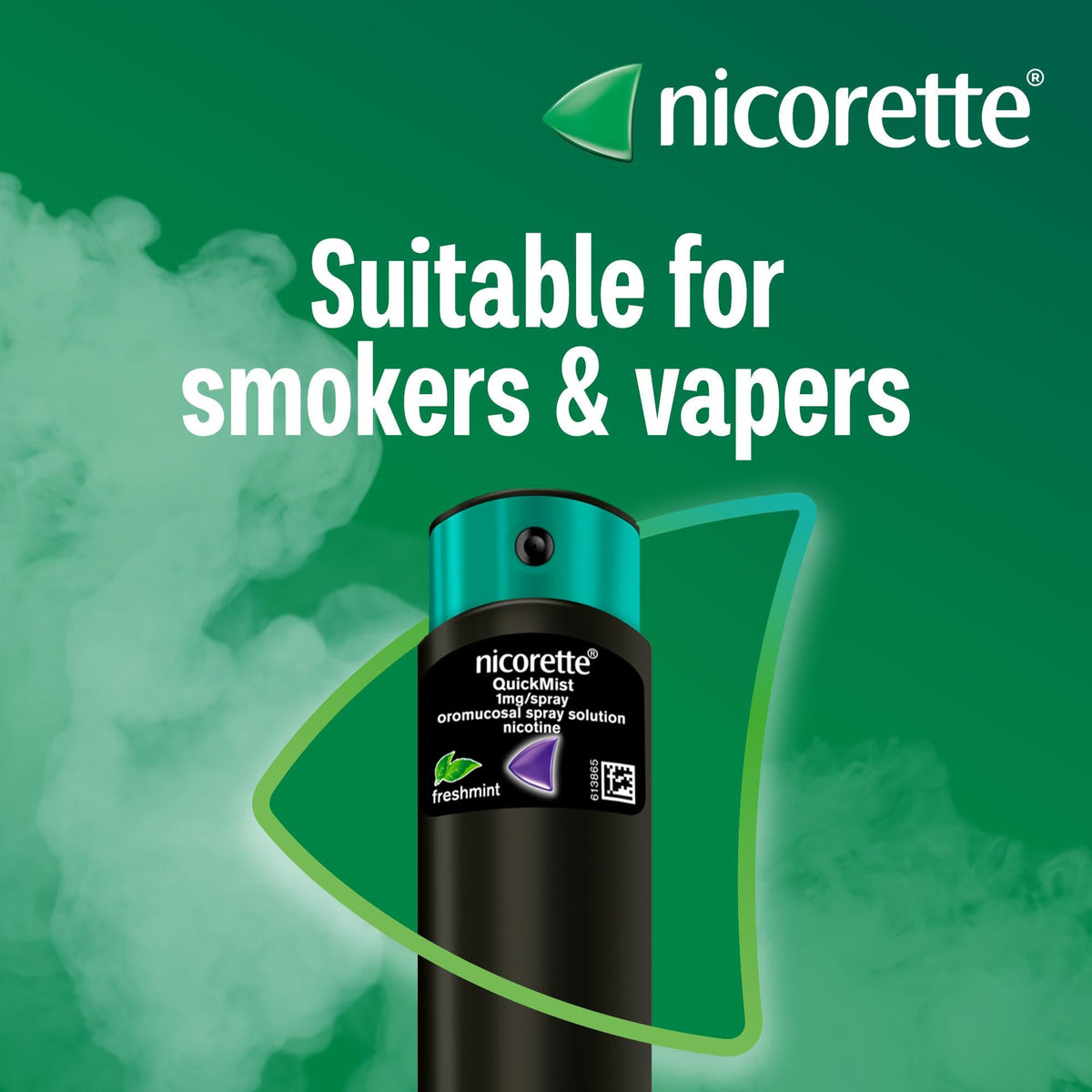 Nicorette Quickmist Mouthspray, Freshmint Nicotine Mouthspray, 2 Units x 150 Sprays (Packaging May Vary)