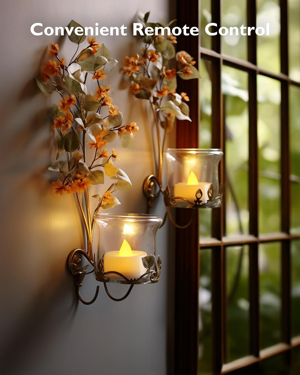 Homemory Led Battery Operated Tea Lights, Fake Electric Flickering Candles