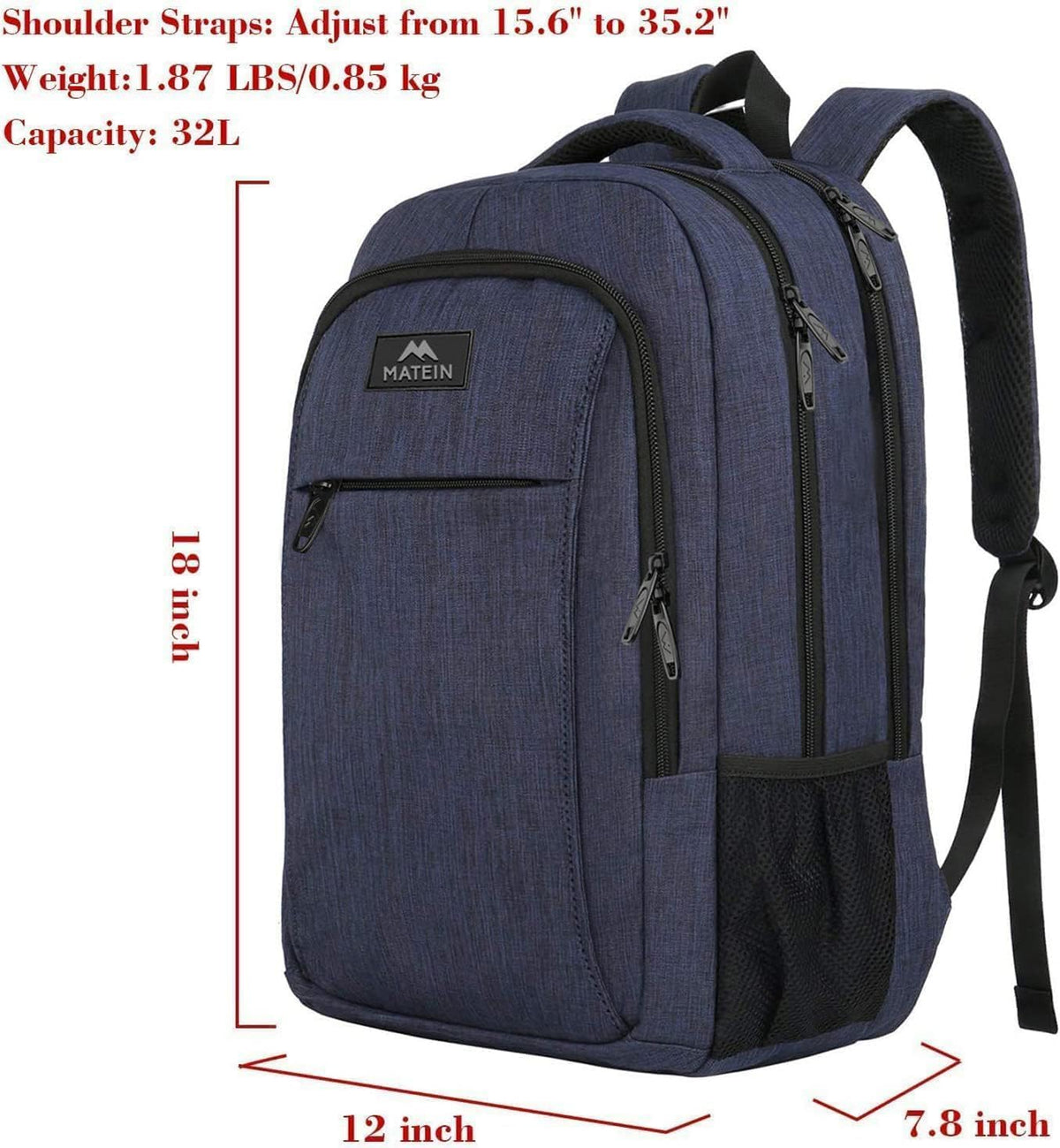 MATEIN Travel Laptop Backpack, Work Bag Laptop Bag, Rucksack for Men Work