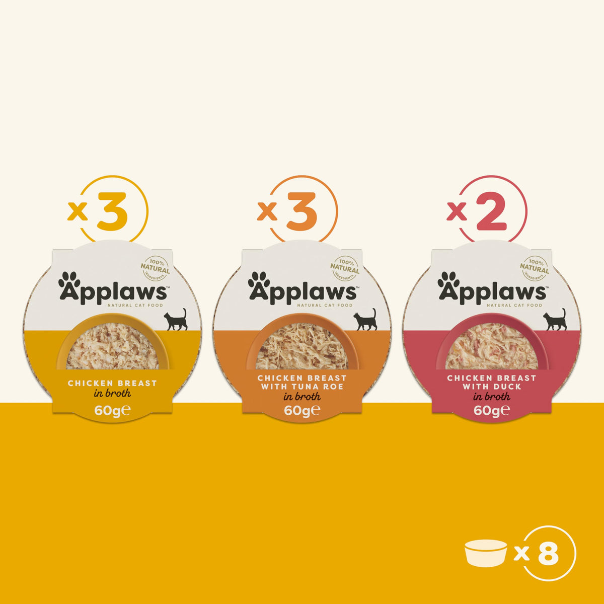 Applaws 100% Natural Wet Cat Food 24 x 70g Tuna Fillet Tins in Broth