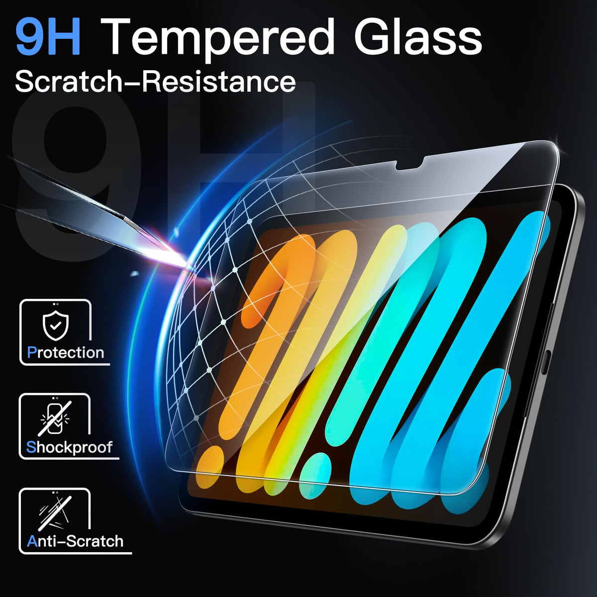 JETech Screen Protector for iPad (A16) 11th/10th Gen, 2-Pack