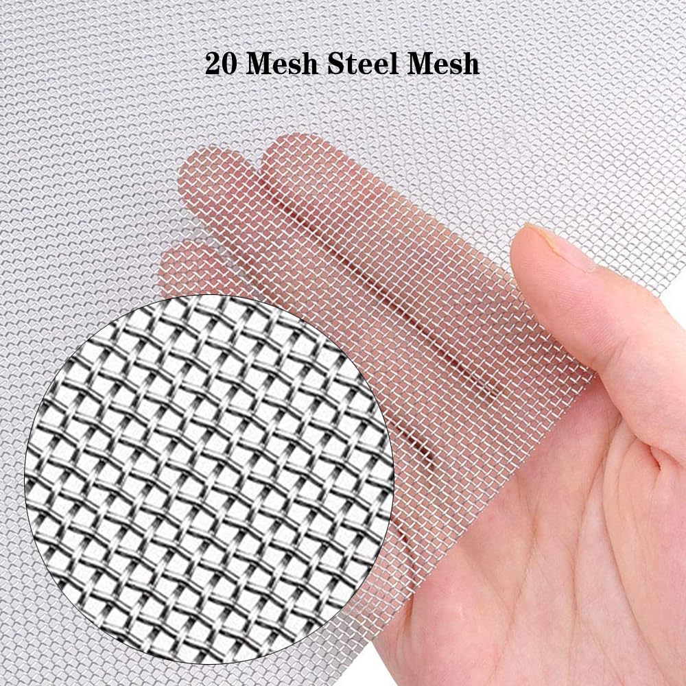 304 Stainless Steel Wire Mesh Sheets, 6 Pcs Metal Rodent Mesh, 20-Mesh