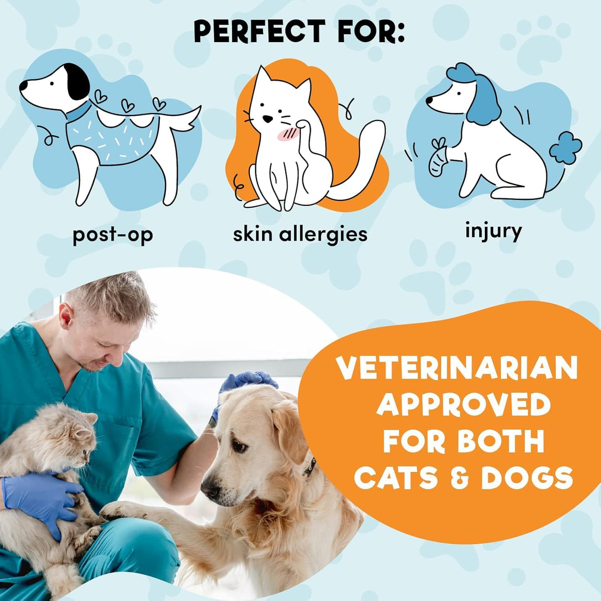 BENCMATE Protective Inflatable Collar for Dogs and Cats - Soft Pet Dog Cone Recovery Collar Does Not Block Vision E-Collar Blue-L