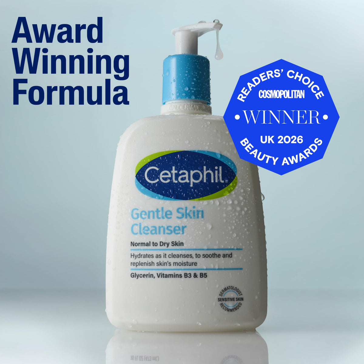 Cetaphil Gentle Skin Cleanser, 473ml, Face & Body Wash, For Normal To Dry Sensitive Skin, With Niacinamide & Glycerin, Soap Free, Packaging May Vary