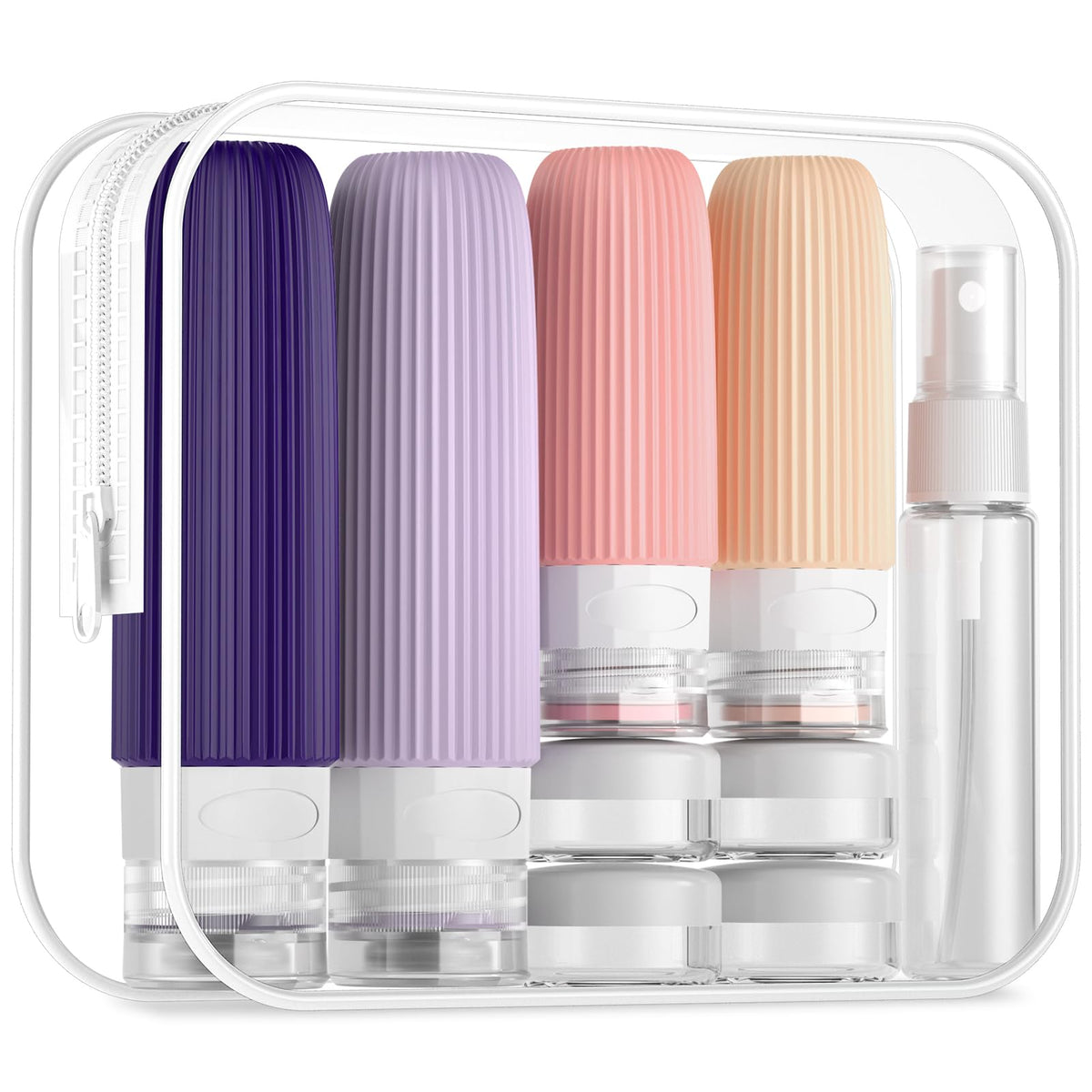 Mrsdry Travel Bottles for Toiletries, 16 Pack Silicone Travel Bottles Set, Leakproof Travel Size Toiletries, BPA Free Travels Containers for Toiletries, Traveler Accessories for Shampoo Conditioner