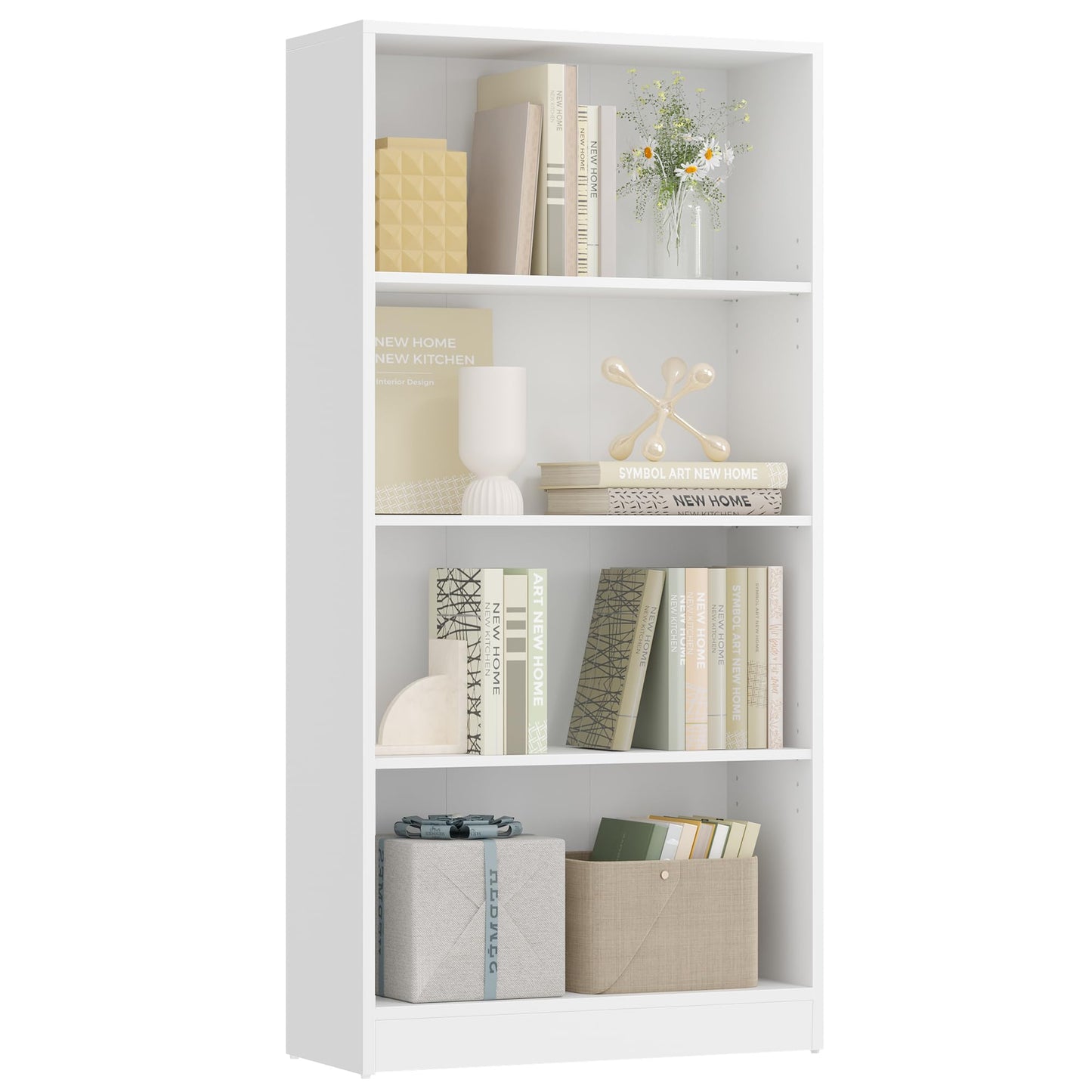 VASAGLE Bookcase, 6-Tier Bookshelf, Open Storage Shelf, Shelving Unit, 24 x 60 x 178.5 cm, for Living Room, Home Office, Dinning Room, Cloud White LBC169T14