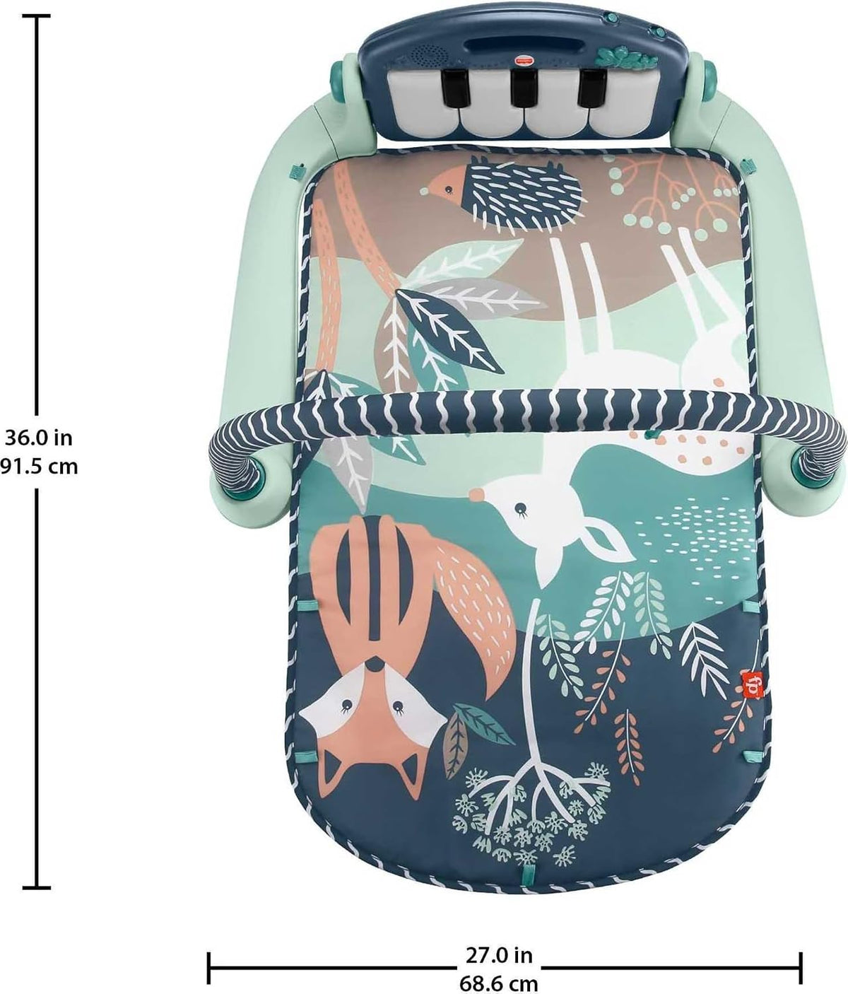 Fisher-Price Kick & Play Piano Baby Gym, Navy Fawn
