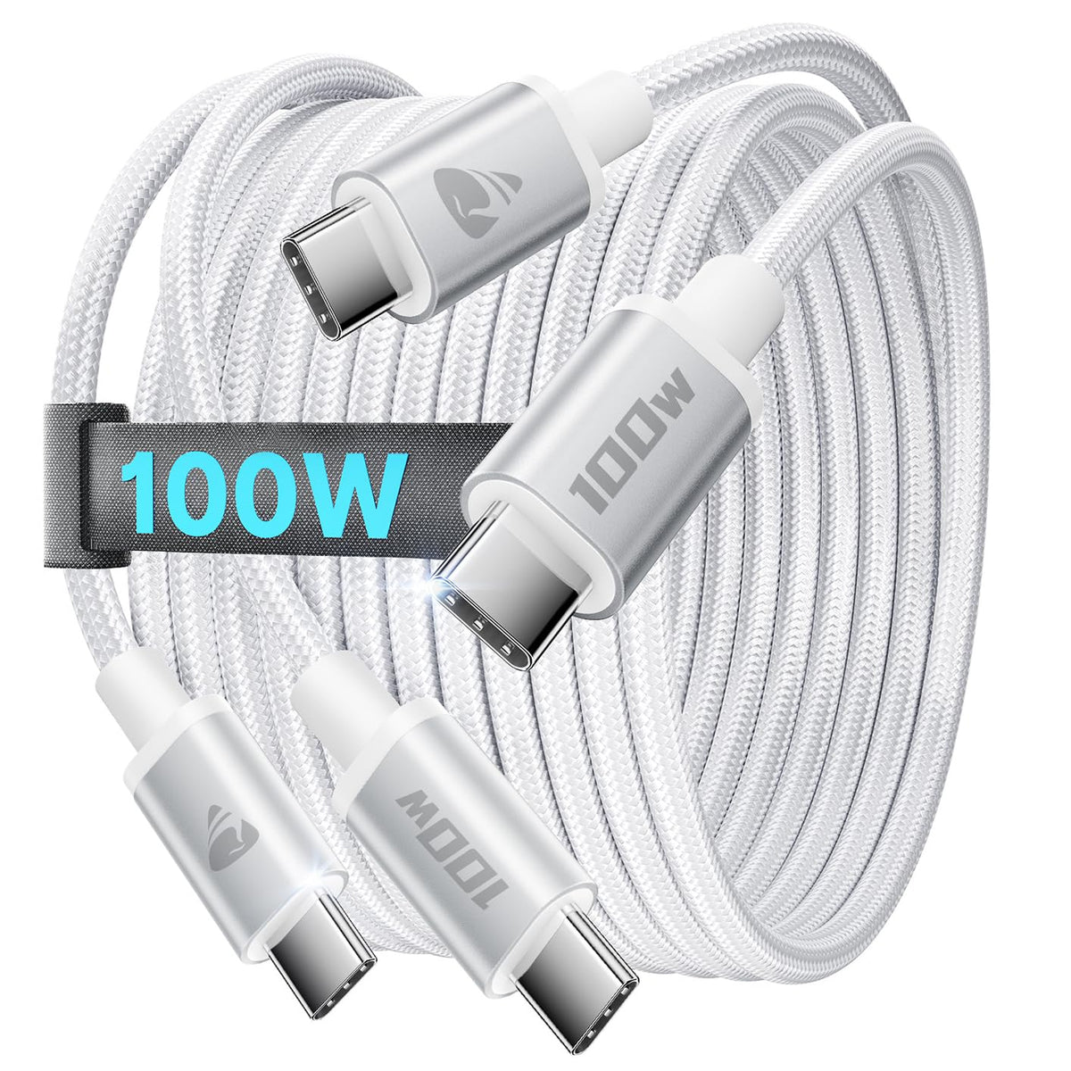 USB-C to C 1M 100W PD3.0 Fast Charging Cable - Compatible with MacBook Pro, iPad Air, iPhone 15, Samsung S23/S22/S21 Ultra, Pixel 7/6, Switch, PS5