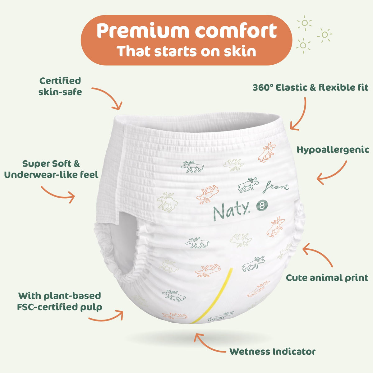 Naty FreeMovers Nappy Pants, Size 6 (16+kg), 18 Count