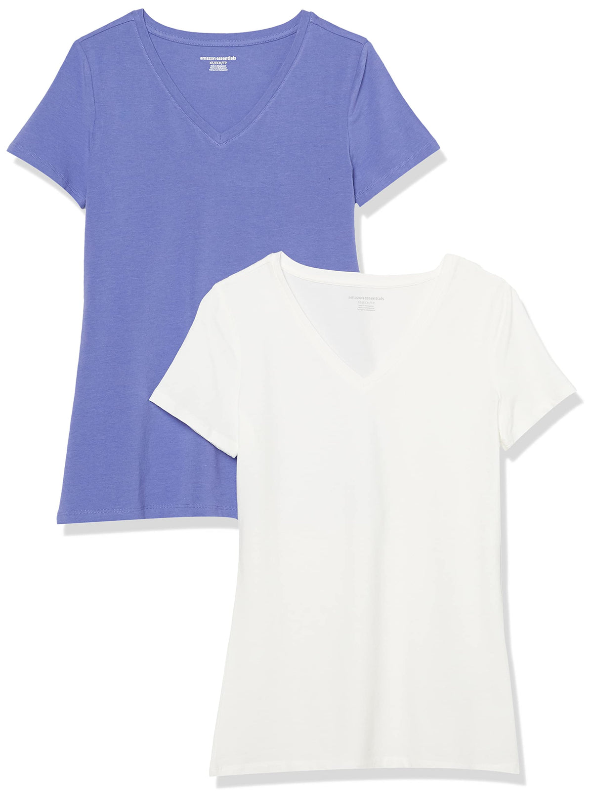 Amazon Essentials Women's Regular-Fit Short-Sleeve V-Neck T-Shirt, Multipacks